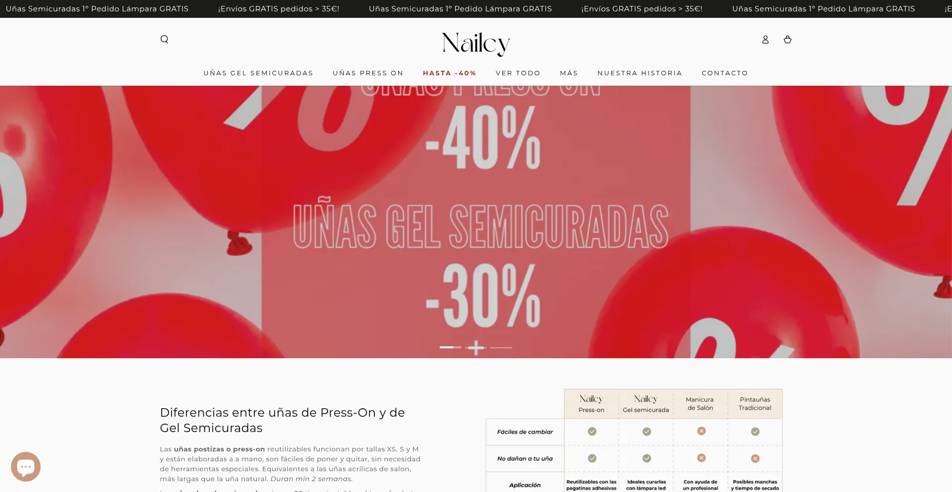 Website screenshot of Nailcy.com