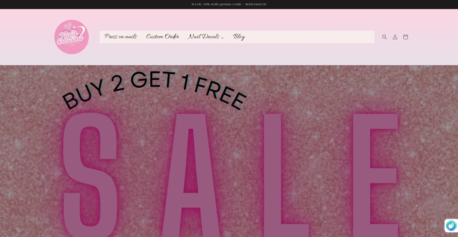 Website screenshot of Nailscreations.com