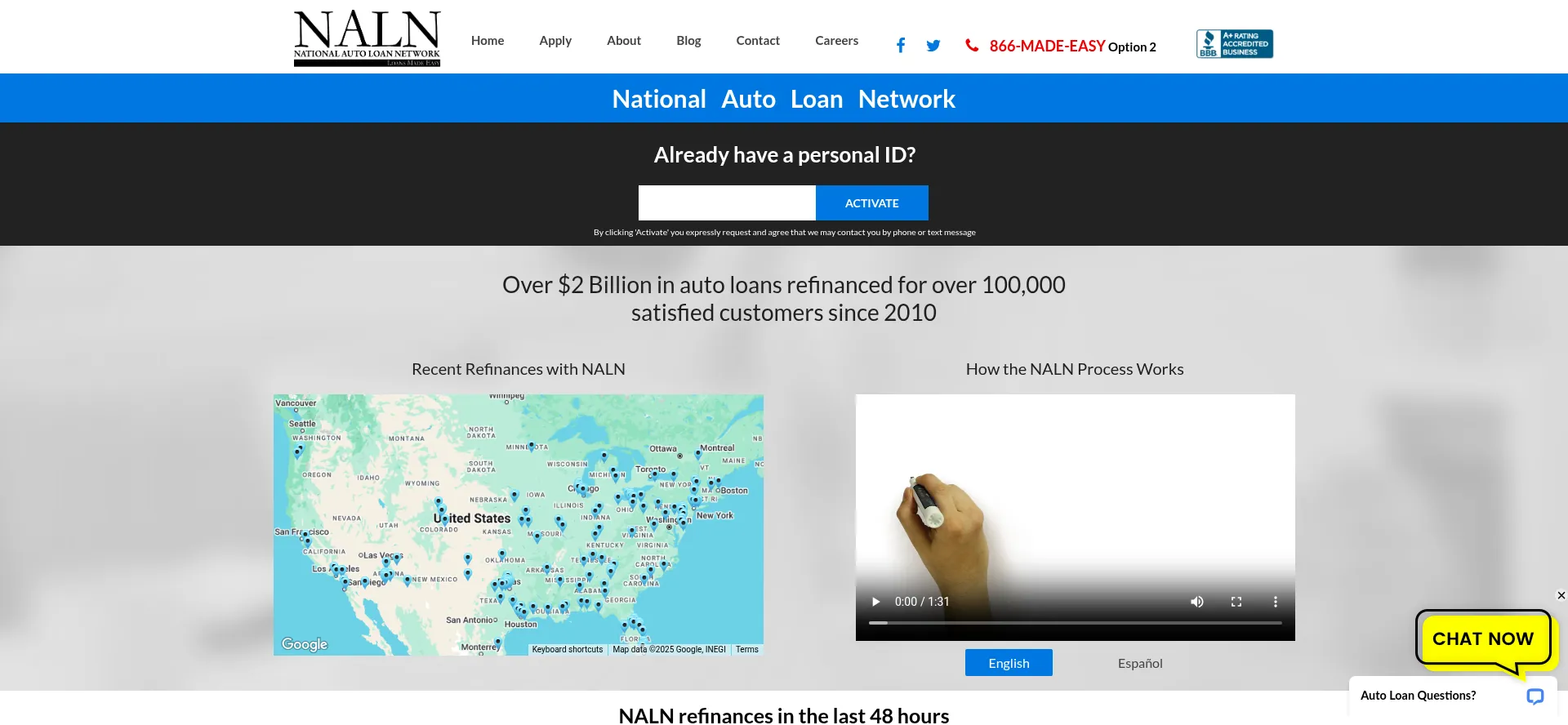 Website screenshot of Naln.com