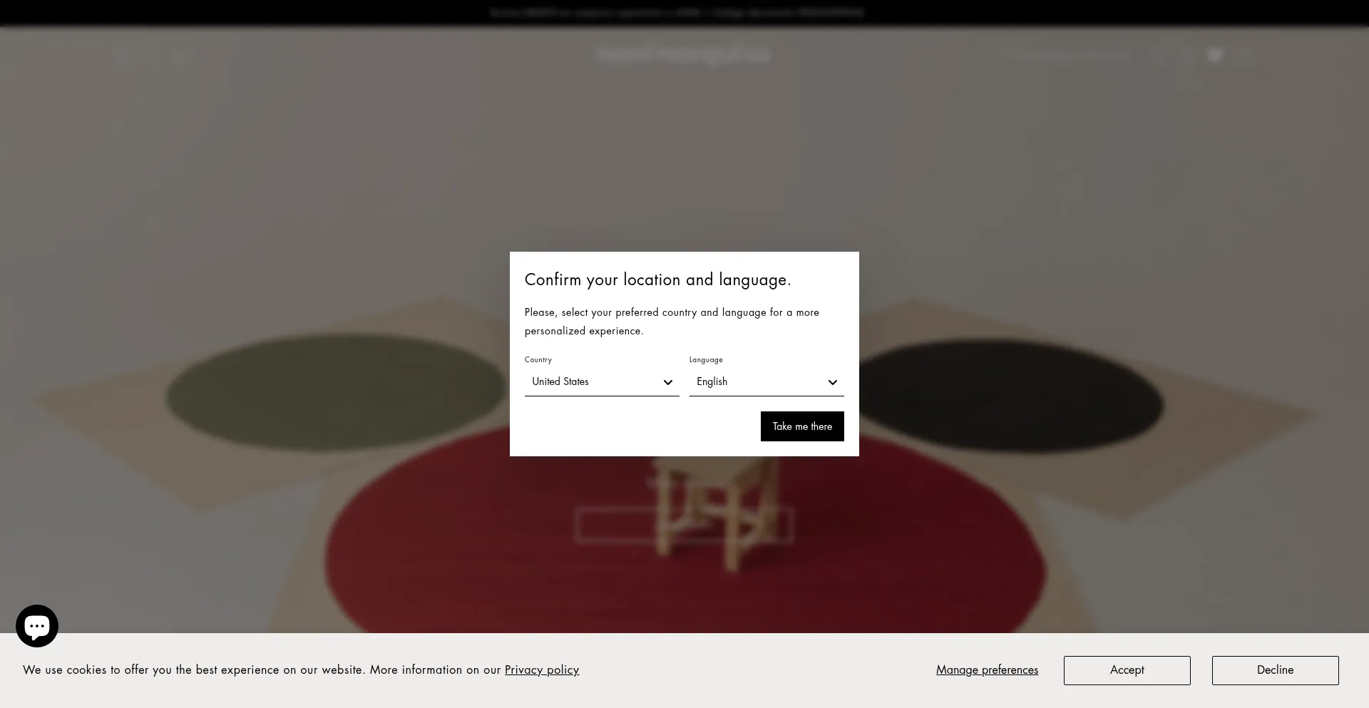 Website screenshot of Nanimarquina.com