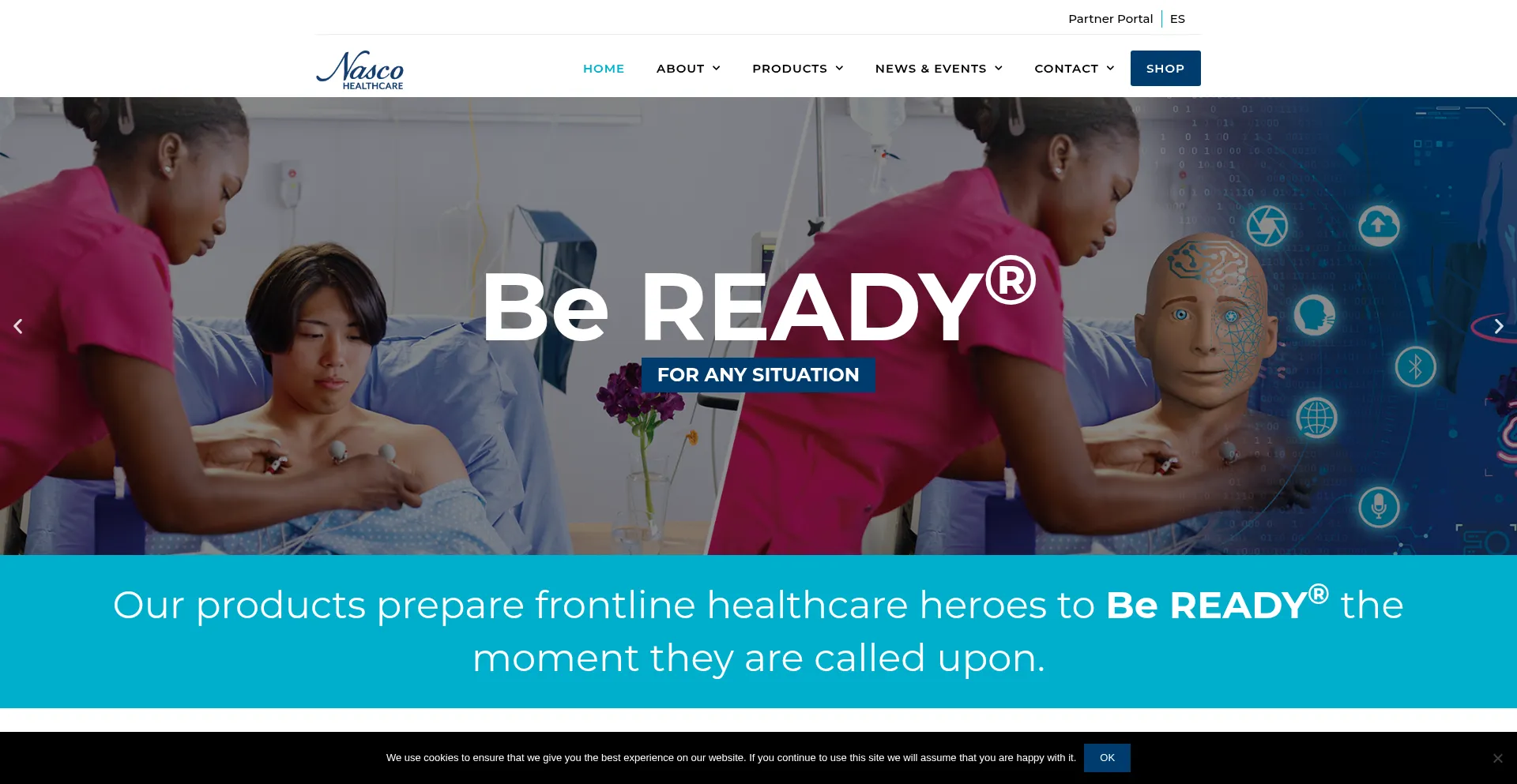 Website screenshot of Nascohealthcare.com
