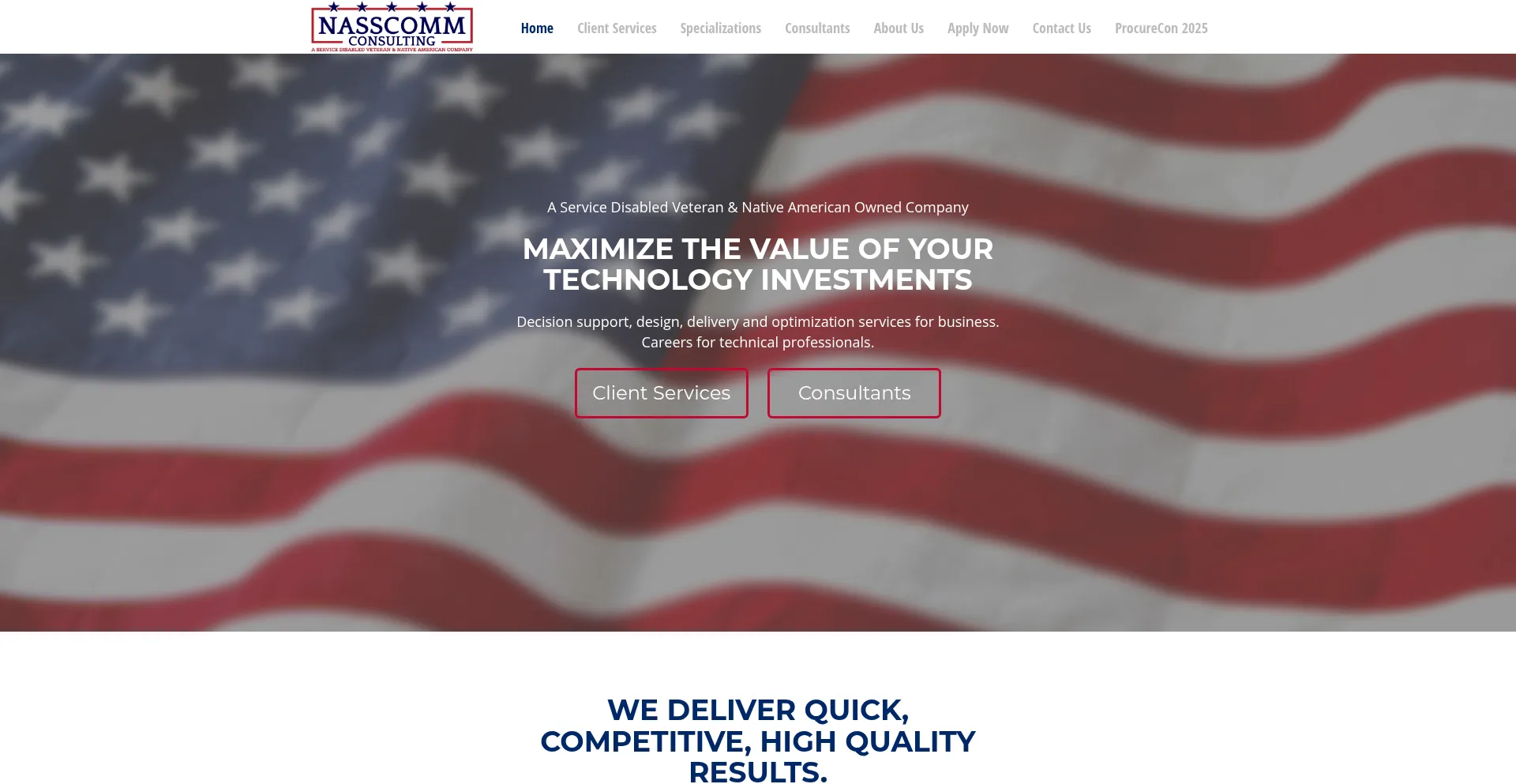 Website screenshot of Nasscomm.com