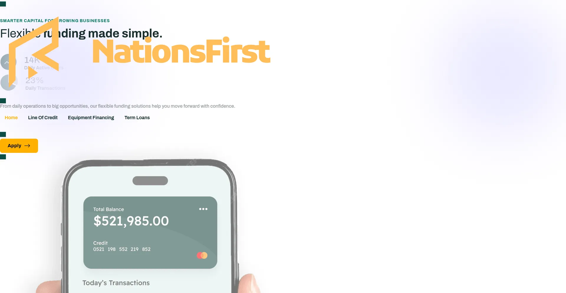 Website screenshot of Nationsfirstfunding.com