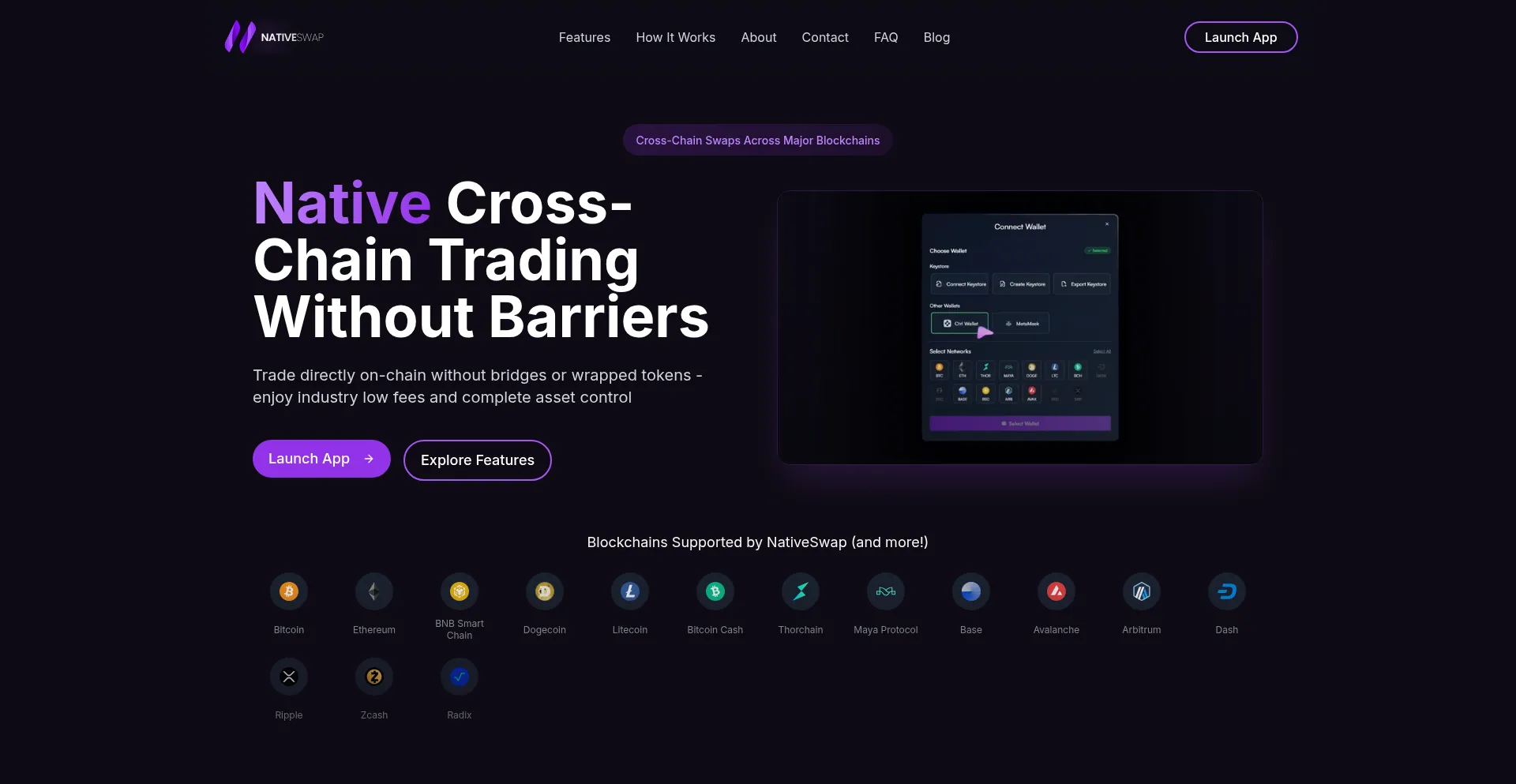 Nativeswap.io Screenshot