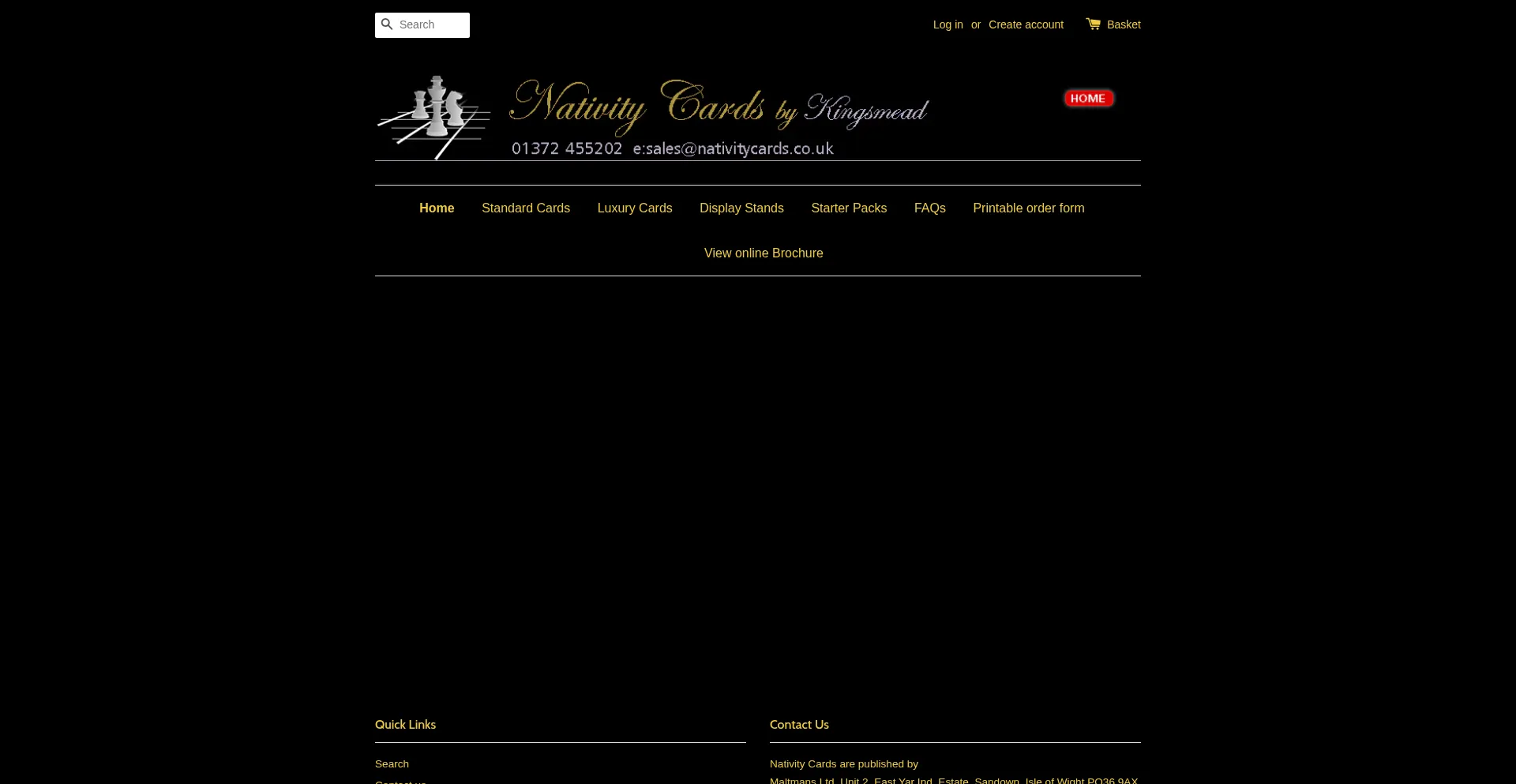 Website screenshot of Nativitycards.co.uk