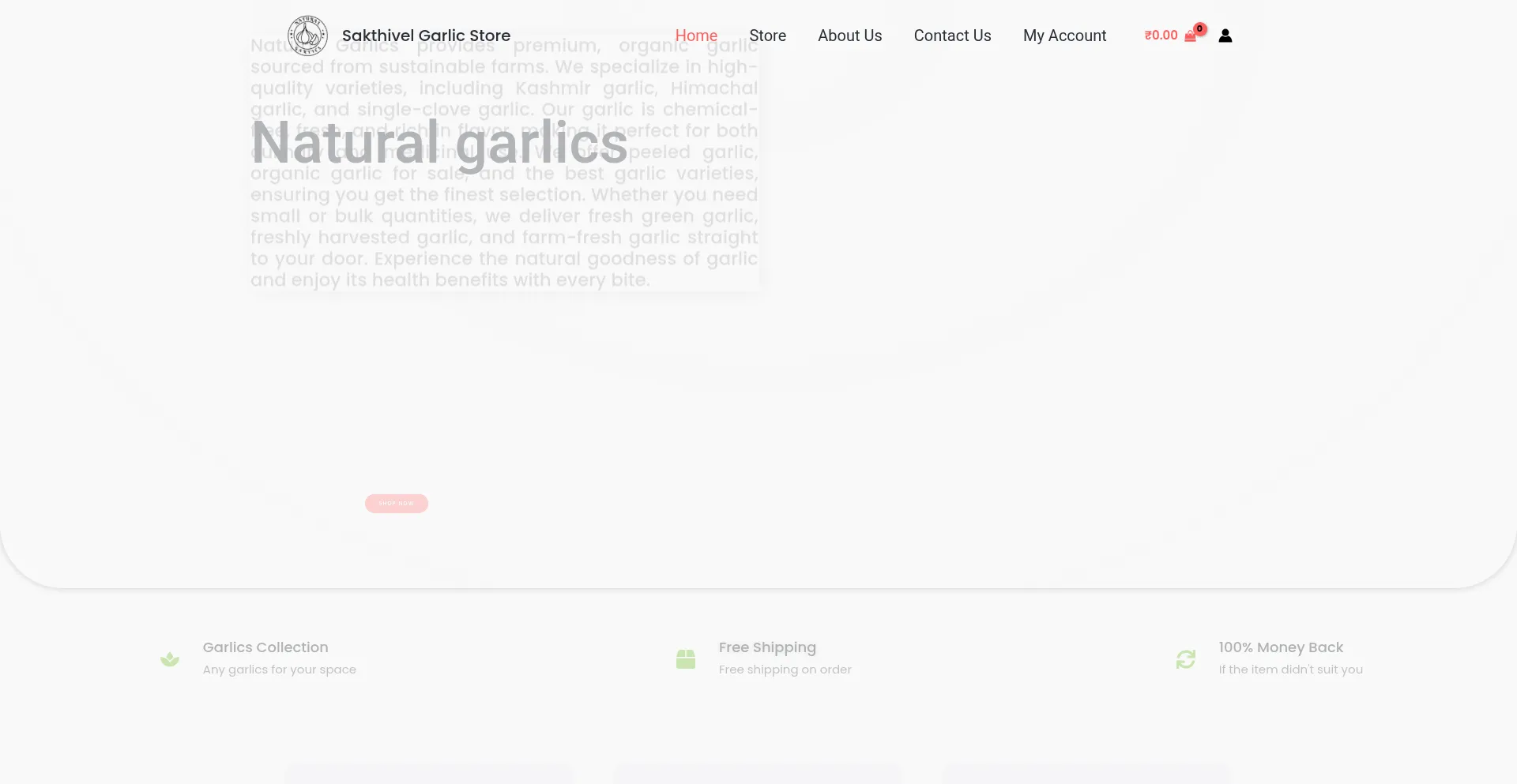 Website screenshot of Naturalgarlics.com