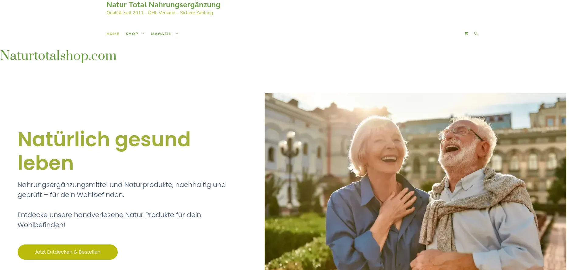 Website screenshot of Naturtotalshop.com