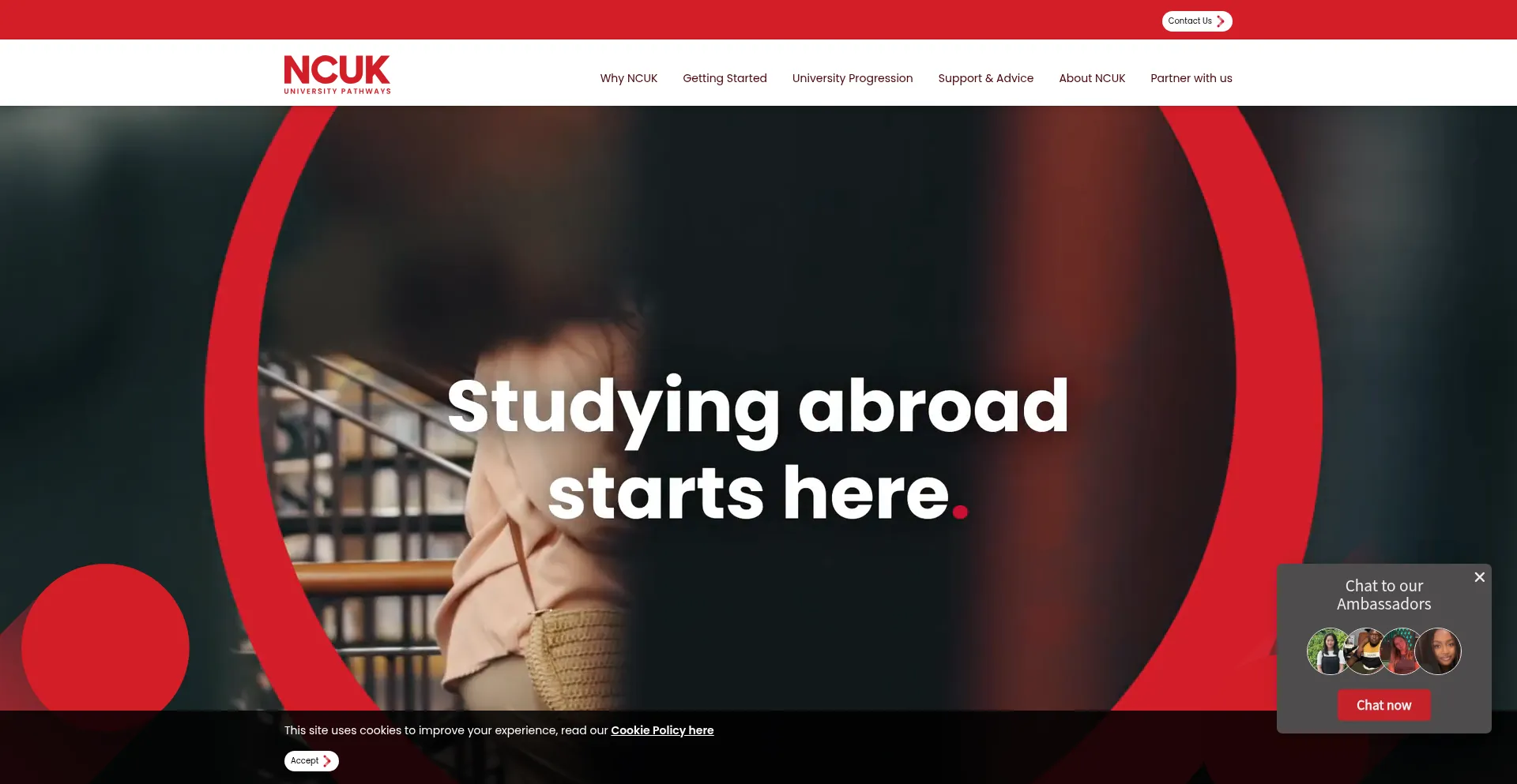 Website screenshot of Ncuk.ac.uk