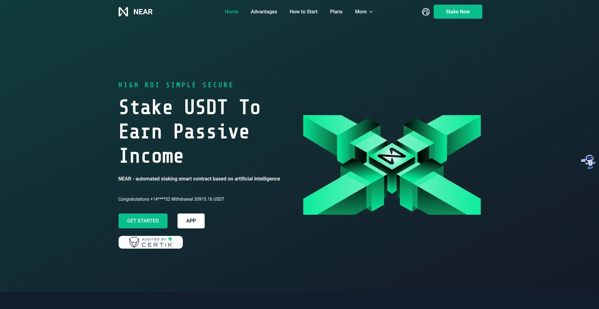 Website screenshot of Near-staking.top