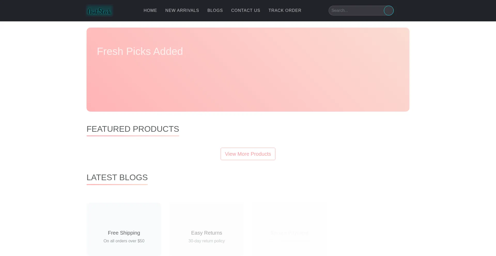 Website screenshot of Neatstock.shop
