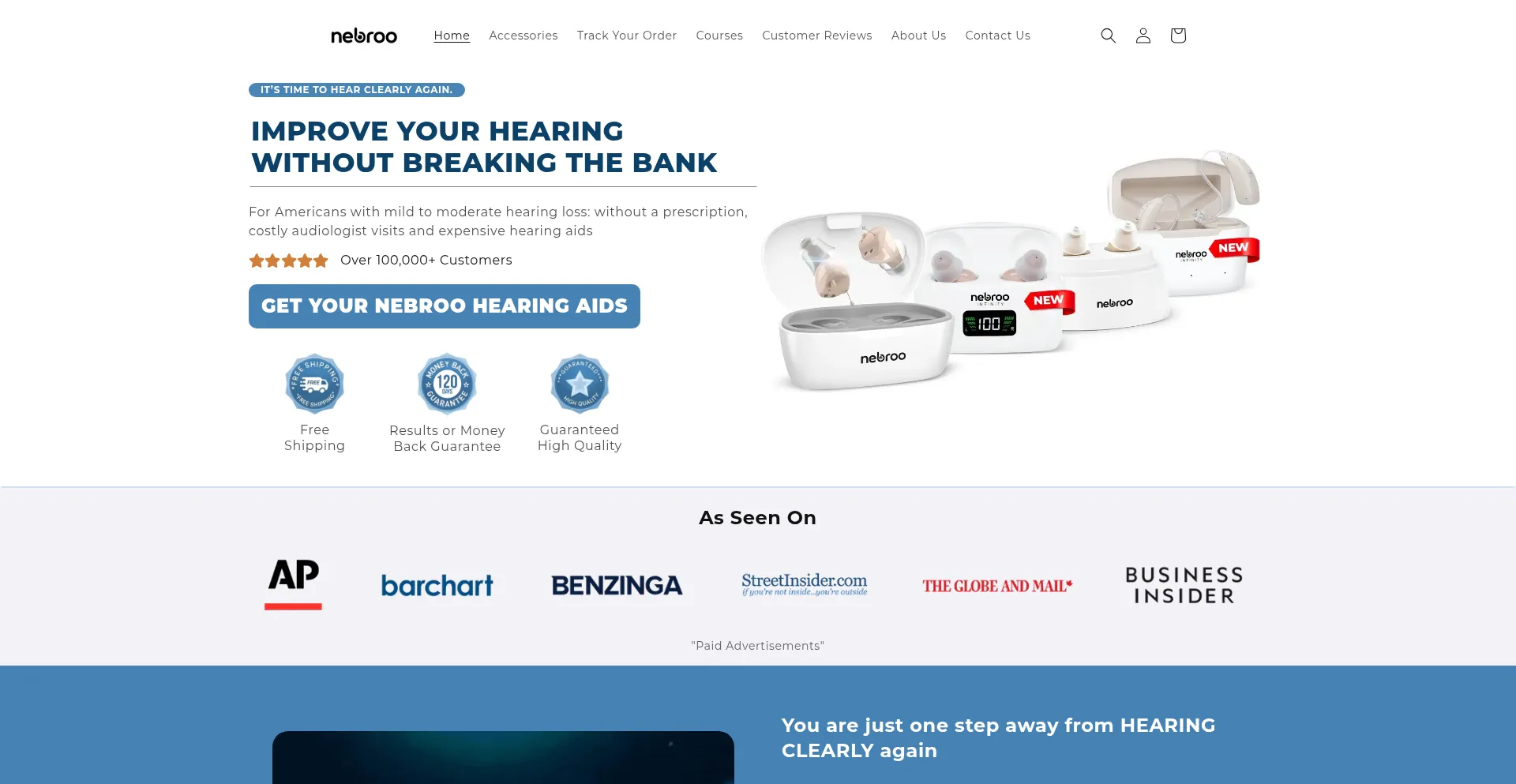 Website screenshot of Nebroo.com