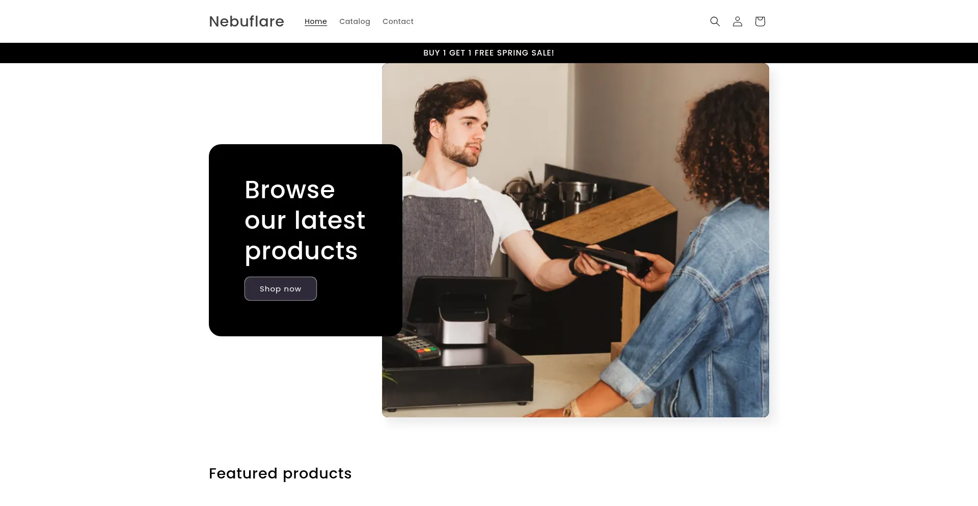 Website screenshot of Nebuflare.com