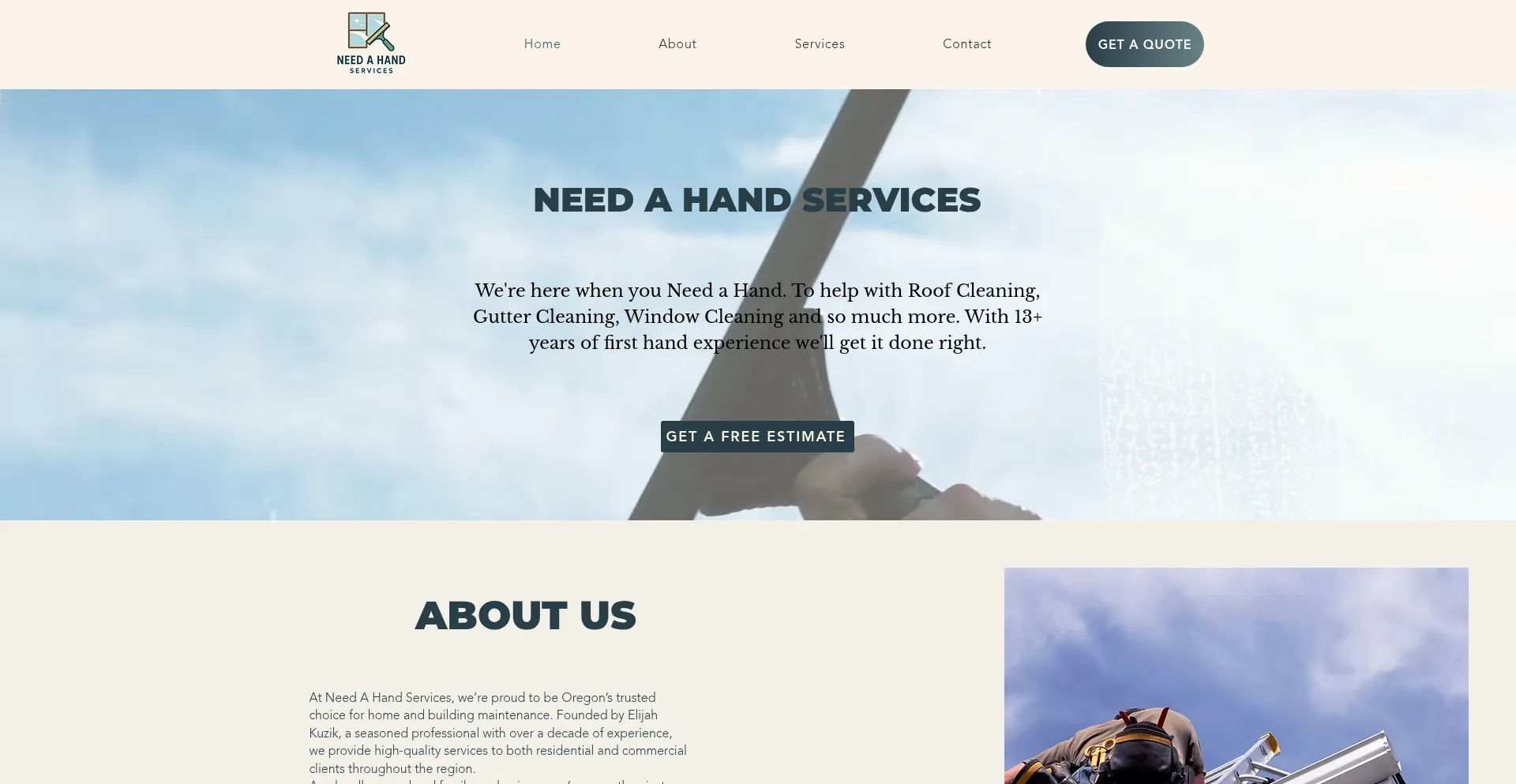 Website screenshot of Needahandpdx.com