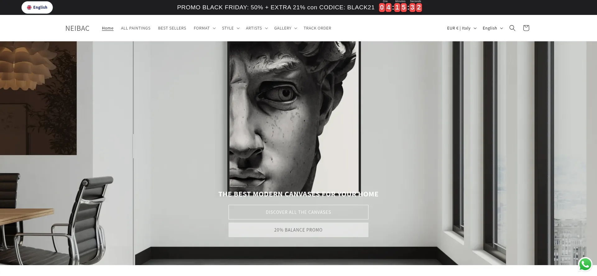 Website screenshot of Neibacshop.com