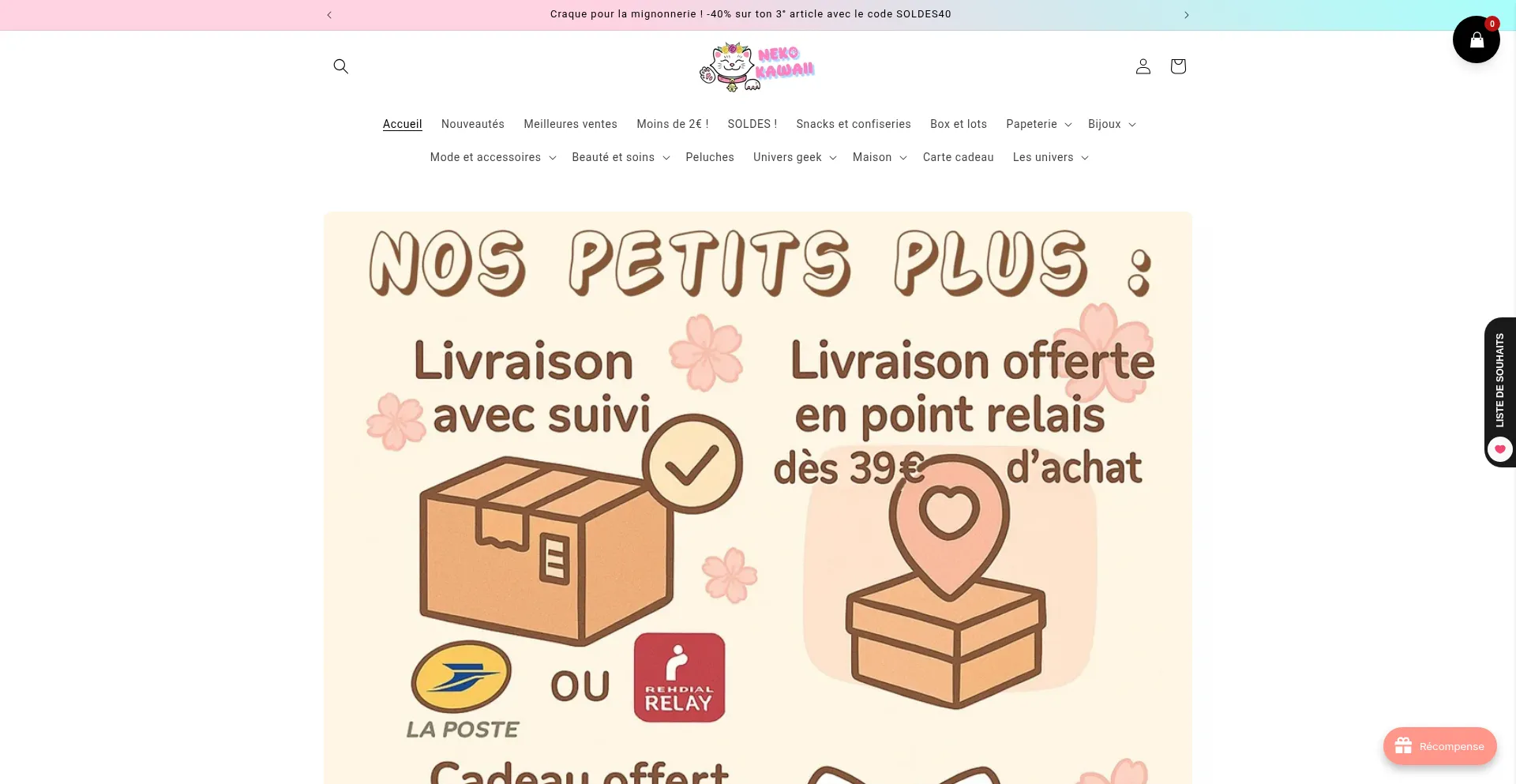 Website screenshot of Neko-kawaii.fr