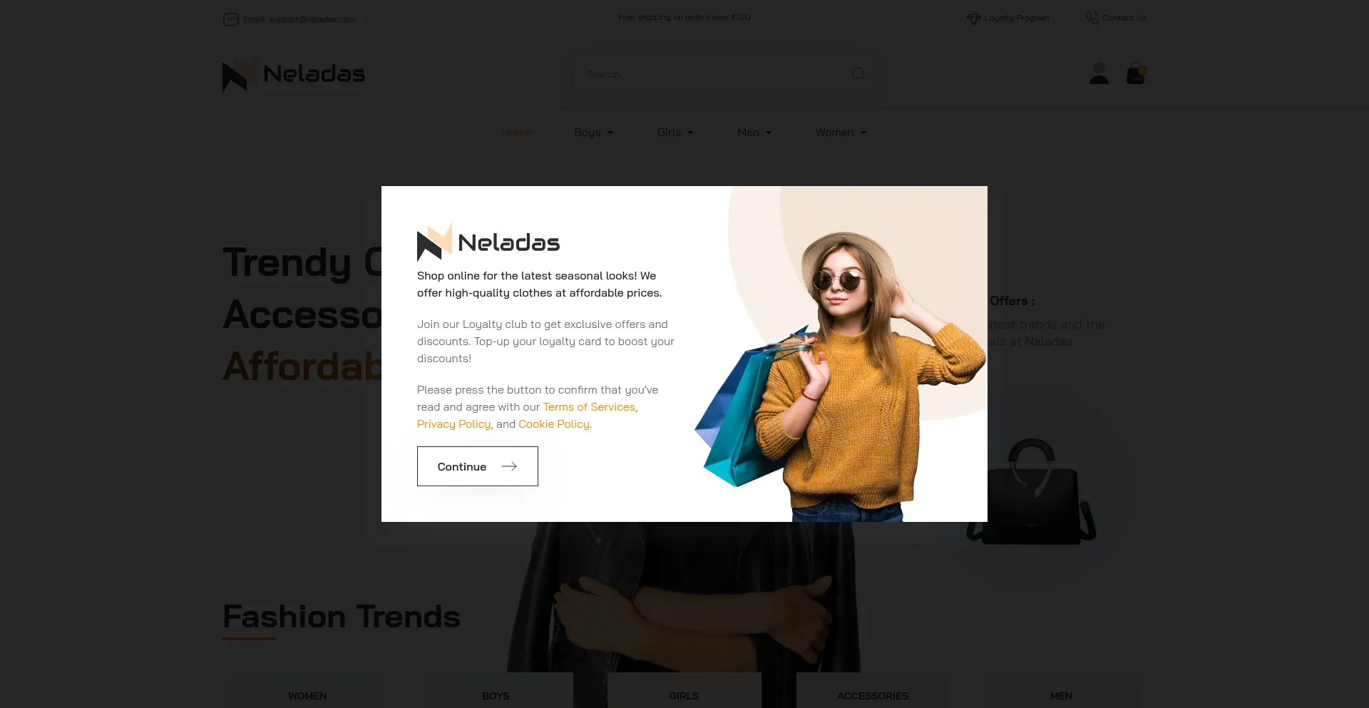 Website screenshot of Neladas.com
