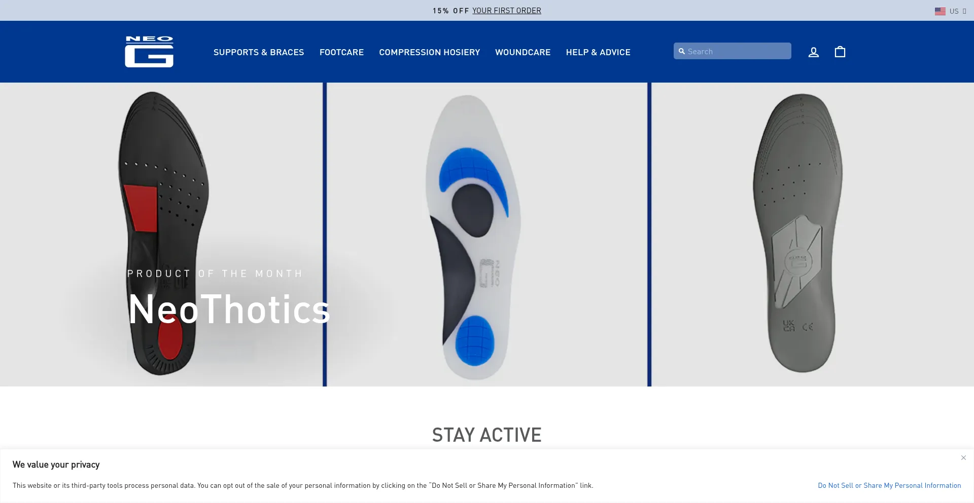 Website screenshot of Neo-g.com