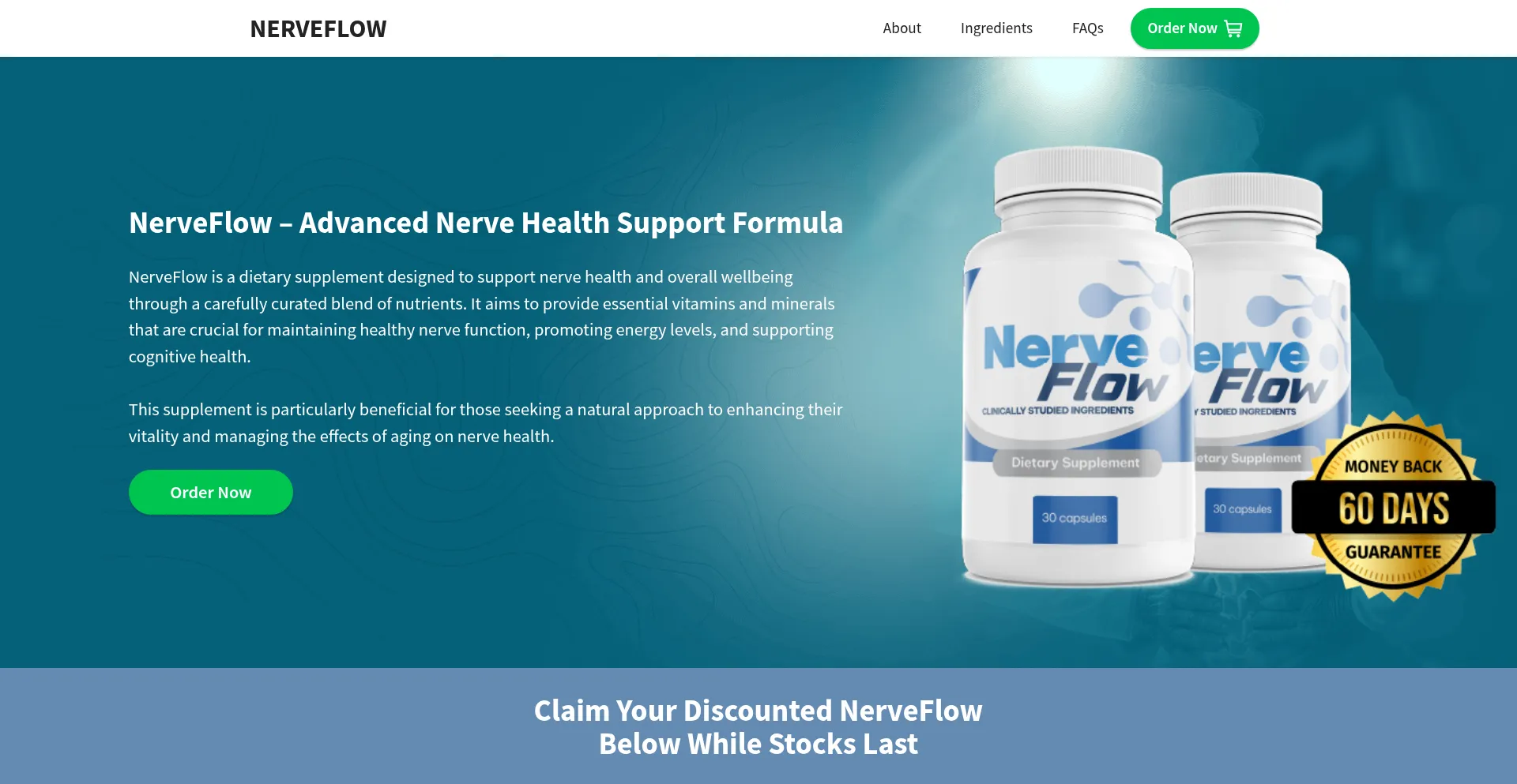 Website screenshot of Nerve-flow.com