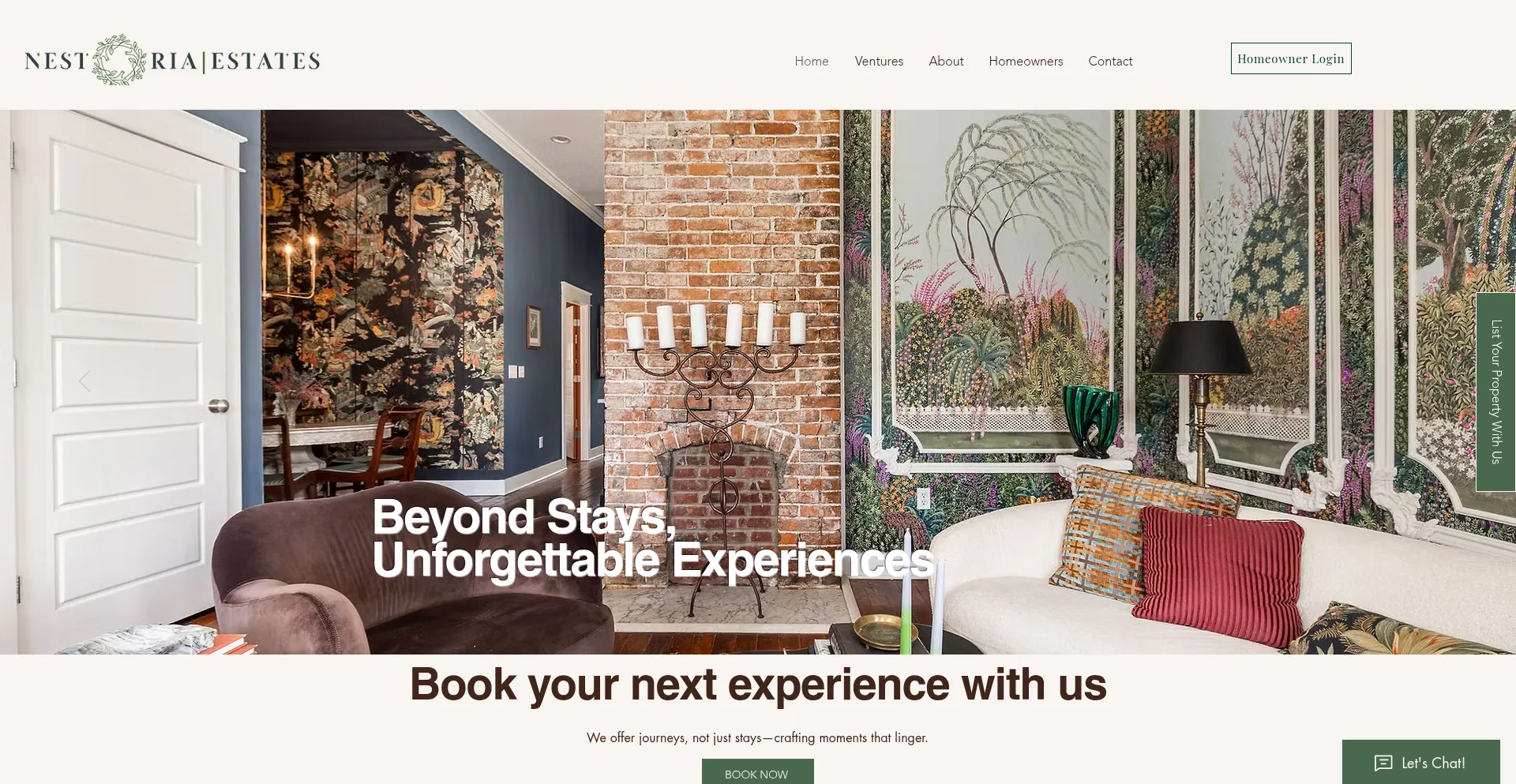 Website screenshot of Nestoriaestates.com