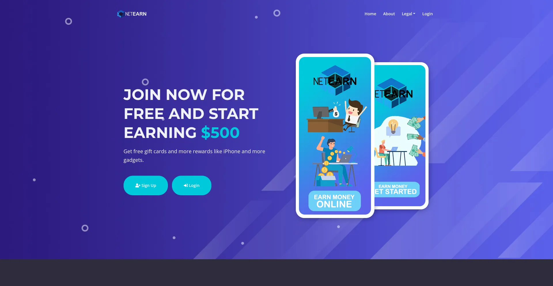 Website screenshot of Net-earn.com