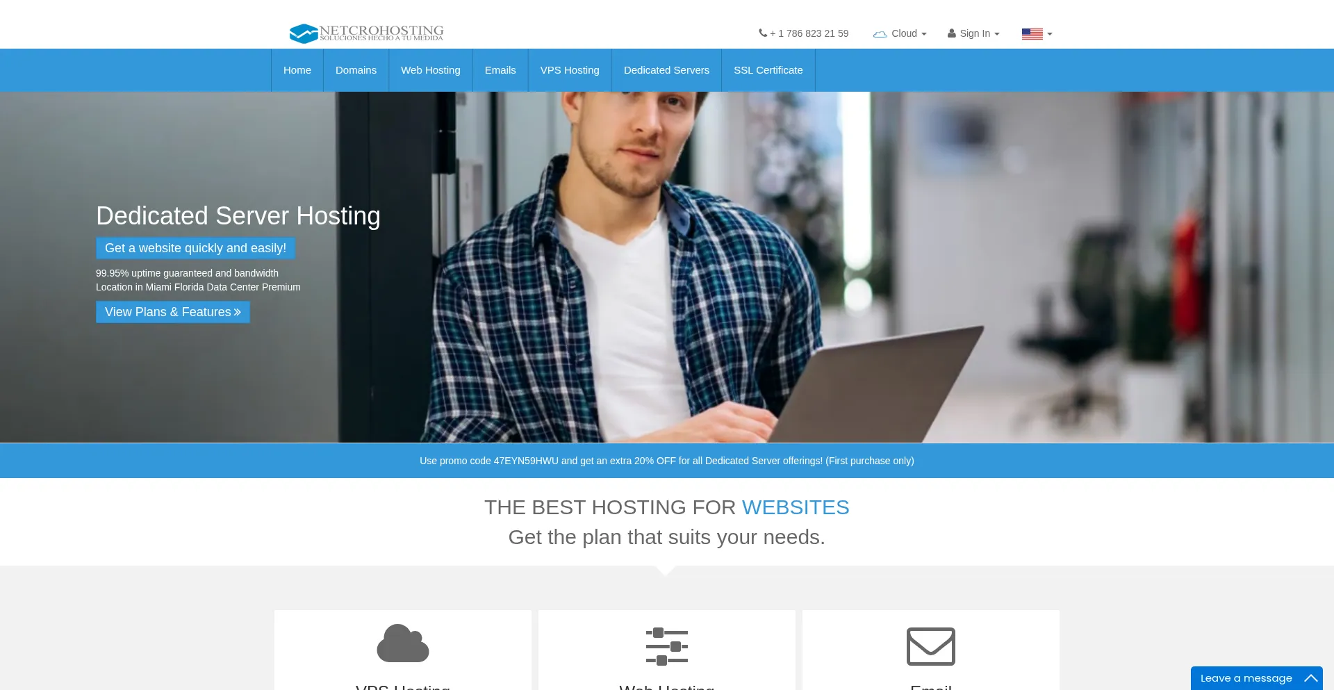 Website screenshot of Netcrohosting.com