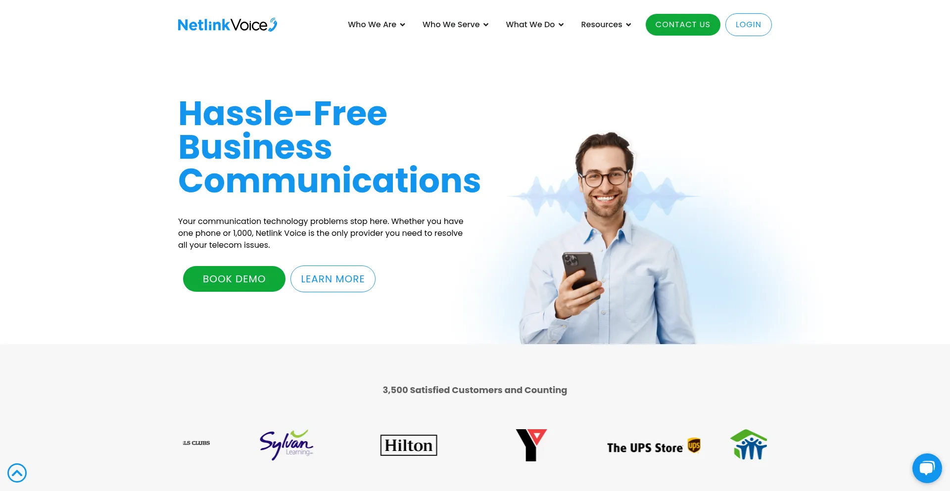 Website screenshot of Netlinkvoice.com