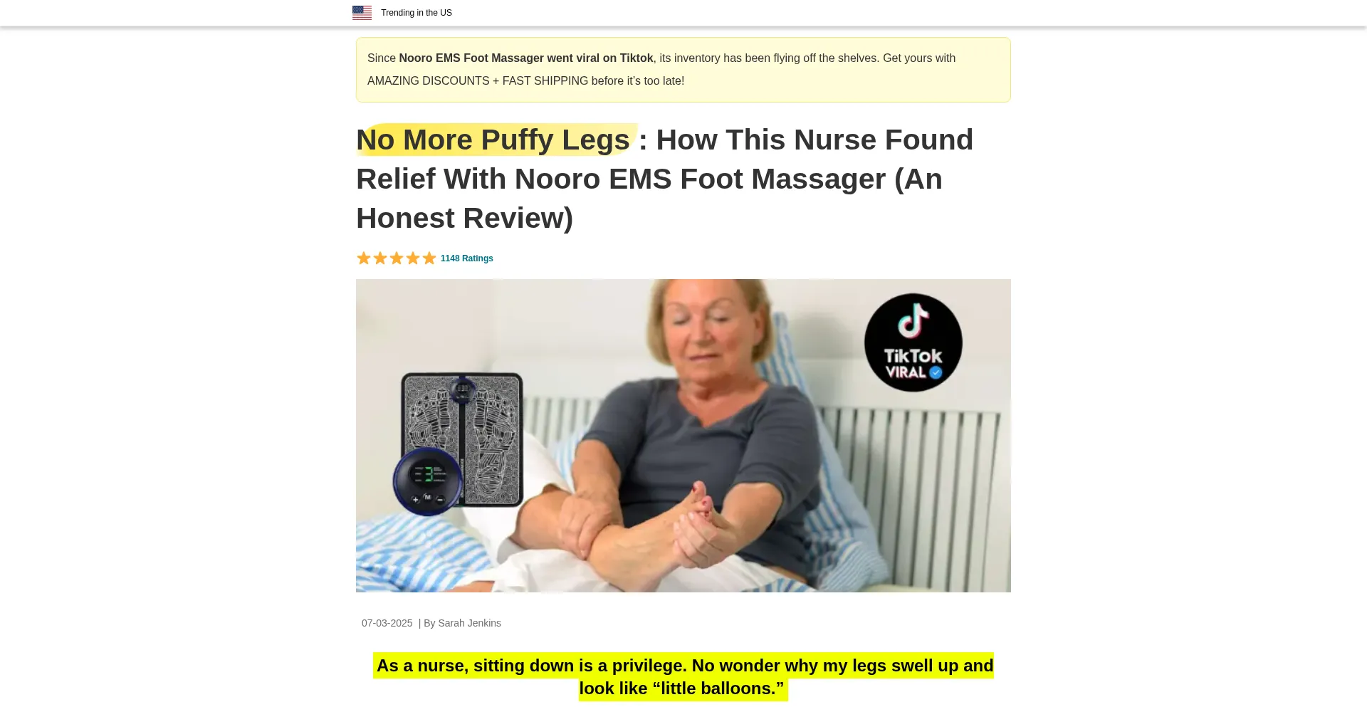 Website screenshot of Neurofootguide.com