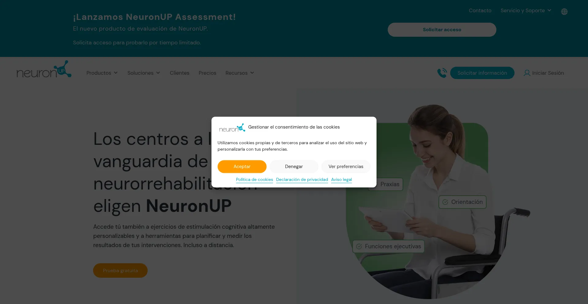 Website screenshot of Neuronup.com
