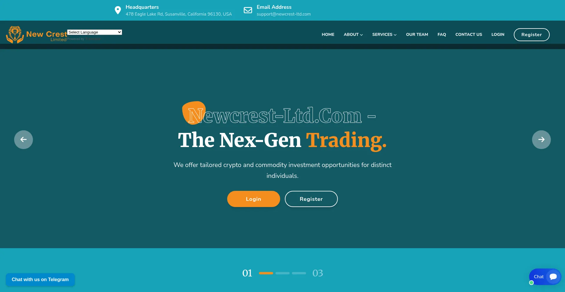 Website screenshot of Newcrest-ltd.net