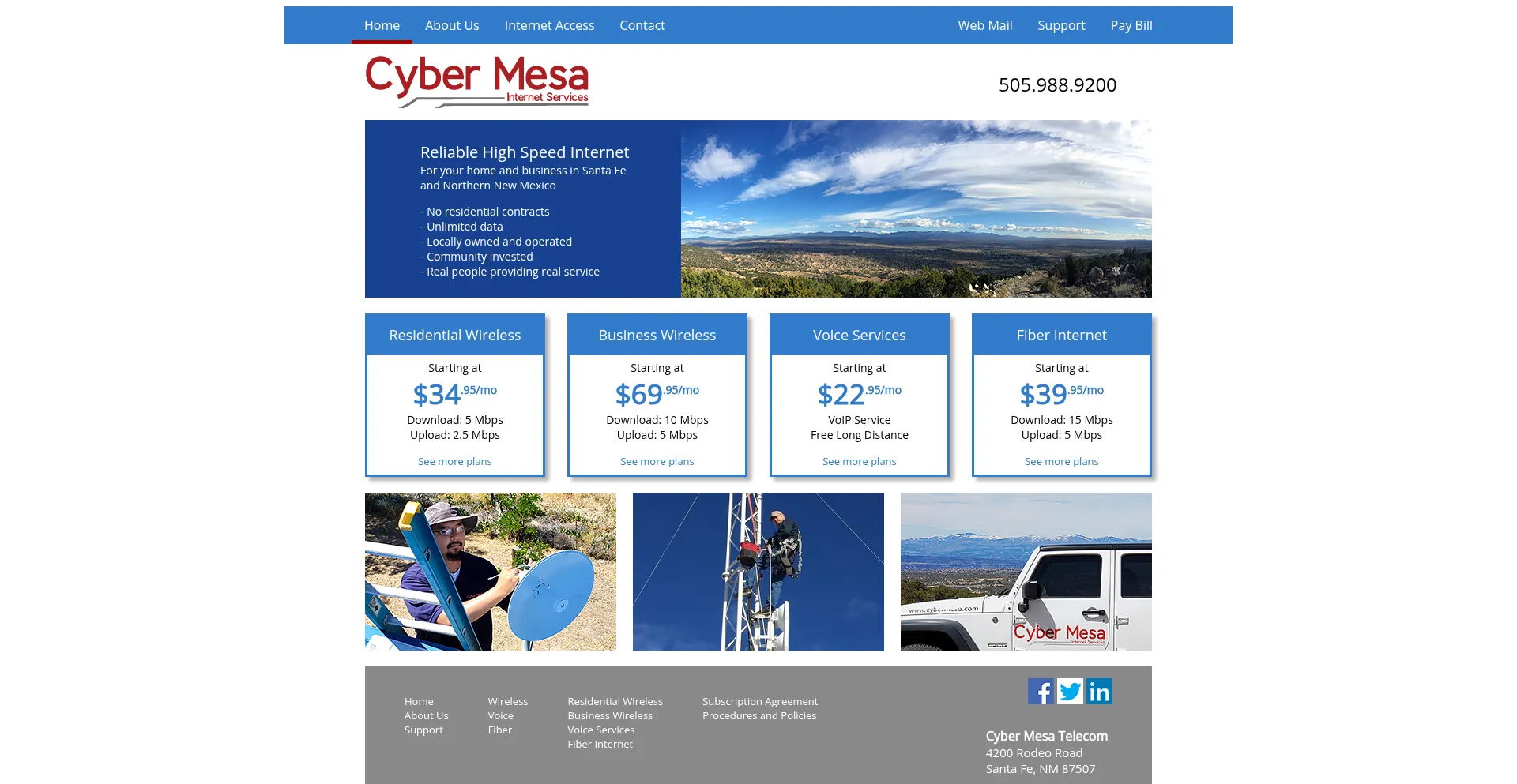 Website screenshot of Newmexico.com