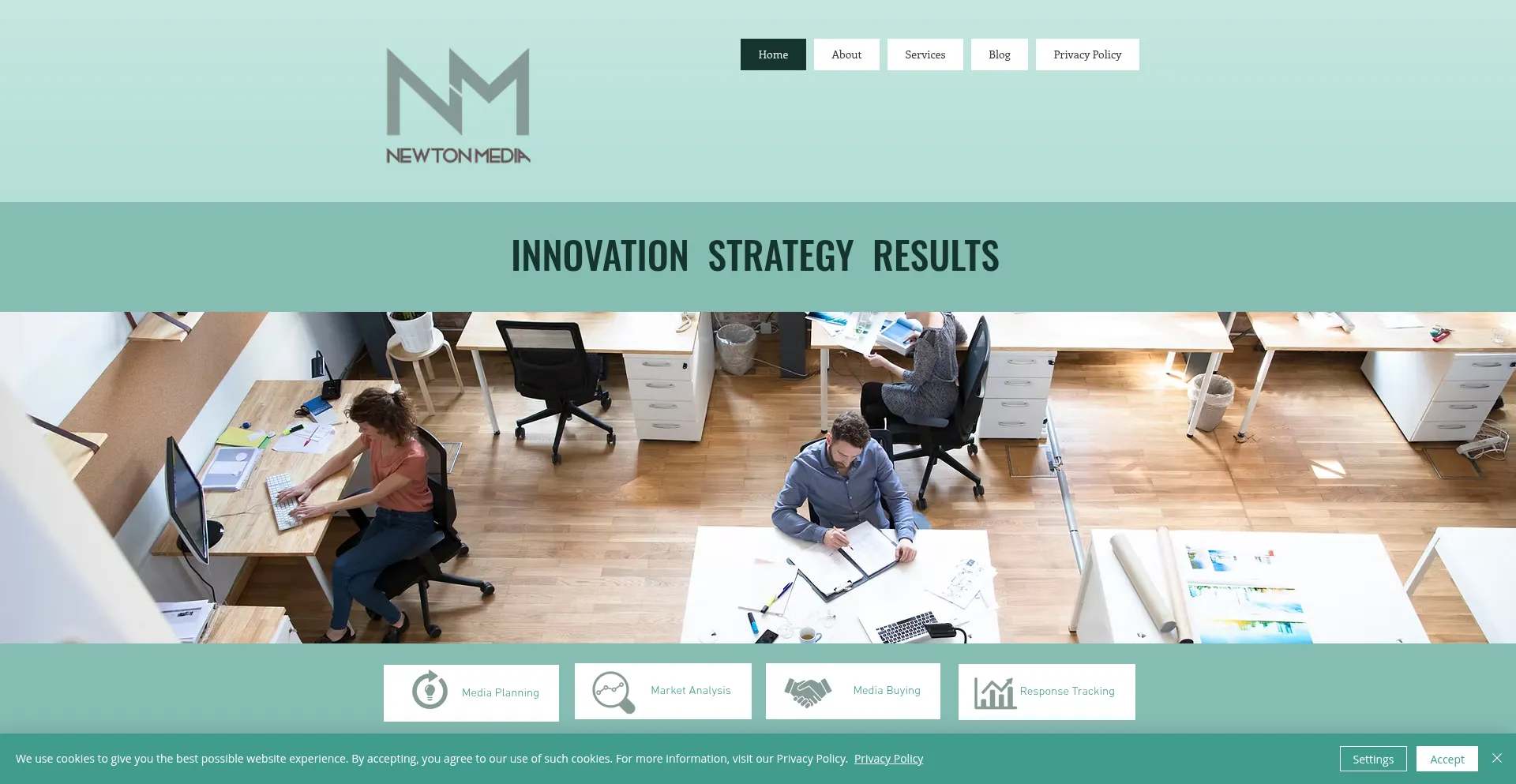 Website screenshot of Newtonmedia.com