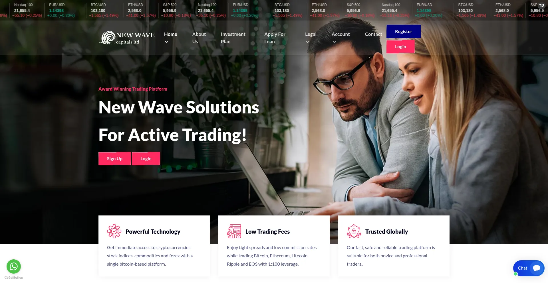 Website screenshot of Newwavesolutionsltd.com