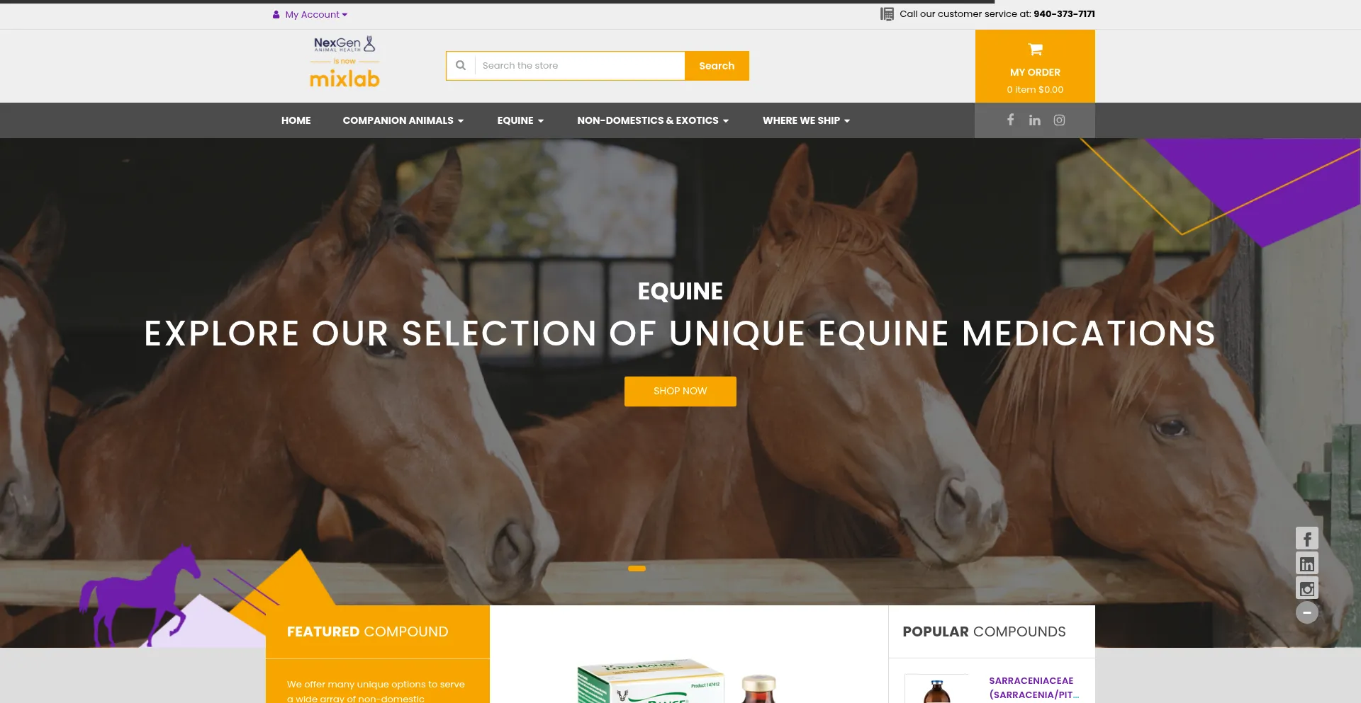 Website screenshot of Nexgenvetrx.com