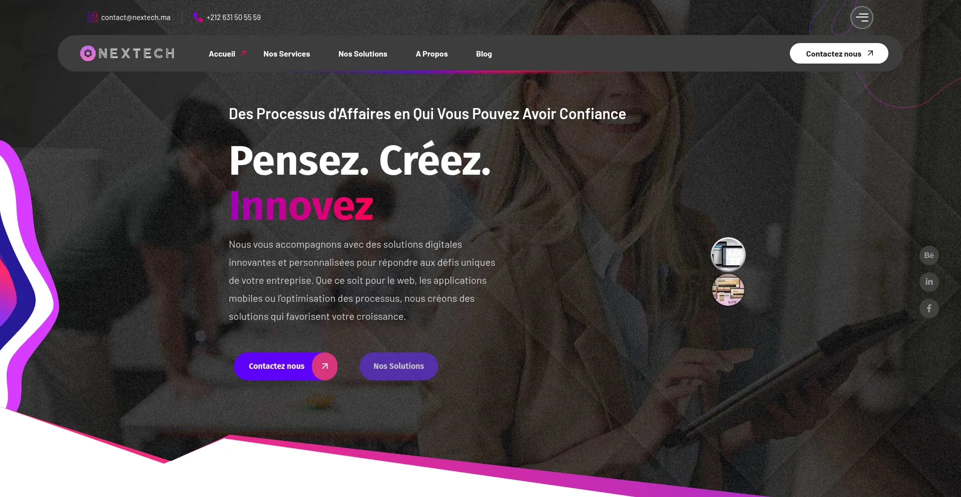 Website screenshot of Nextech.ma