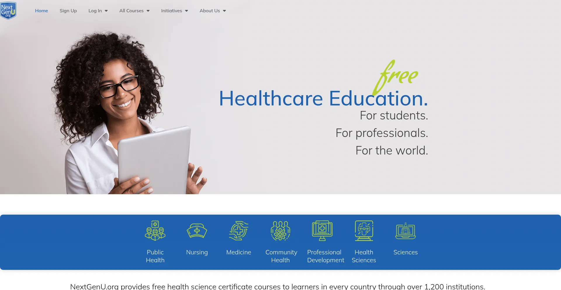 Website screenshot of Nextgenu.org