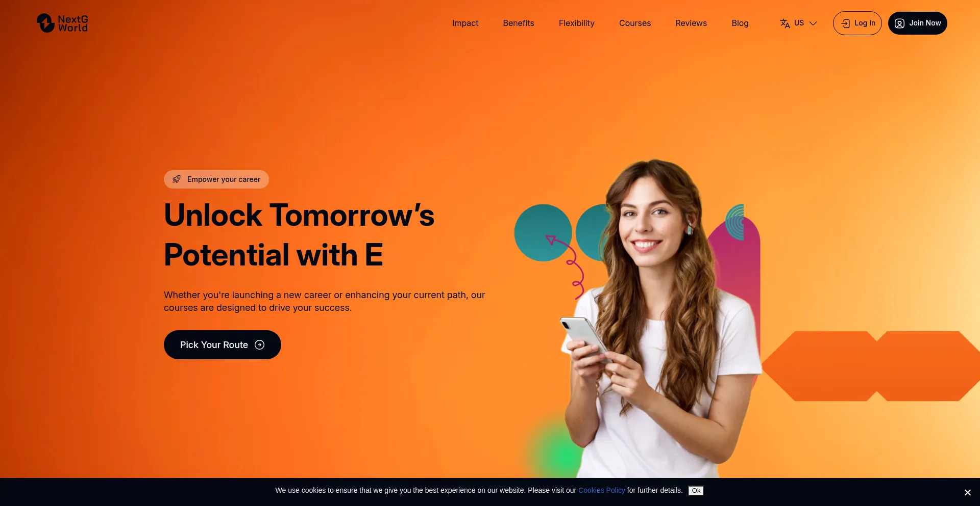 Website screenshot of Nextgworld.com