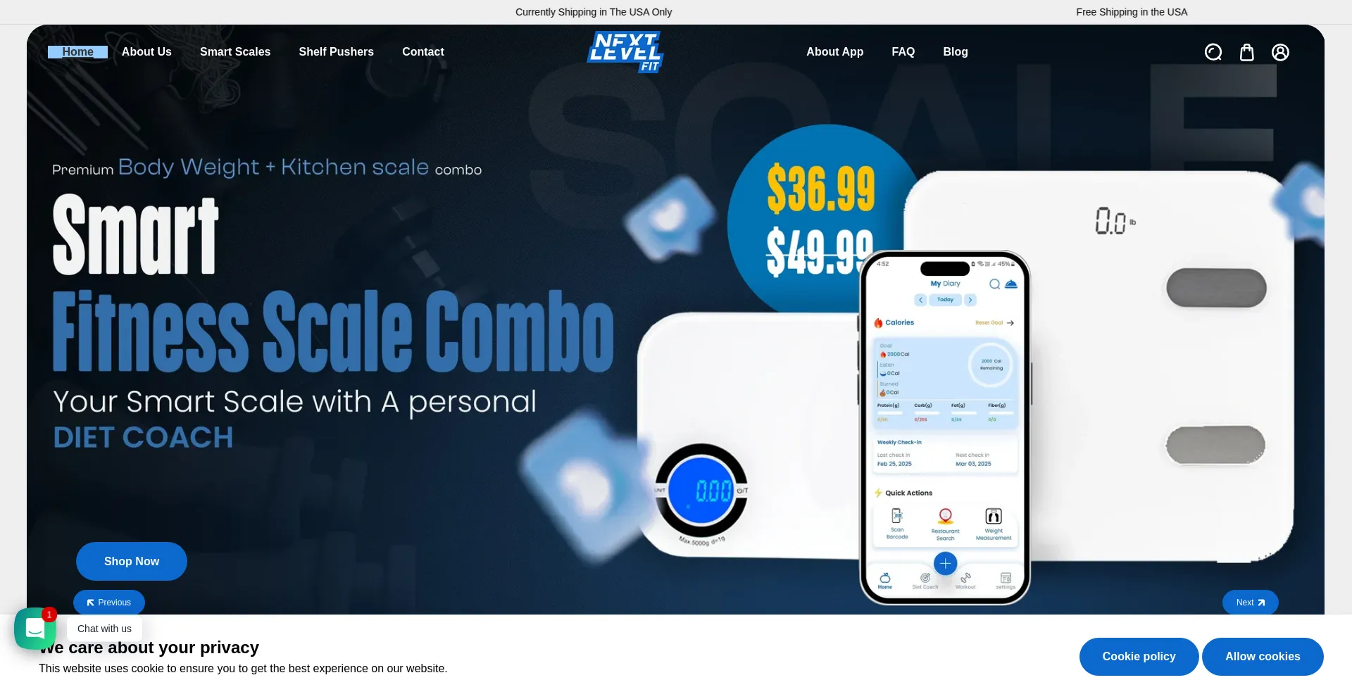 Website screenshot of Nextlevelfitapp.com