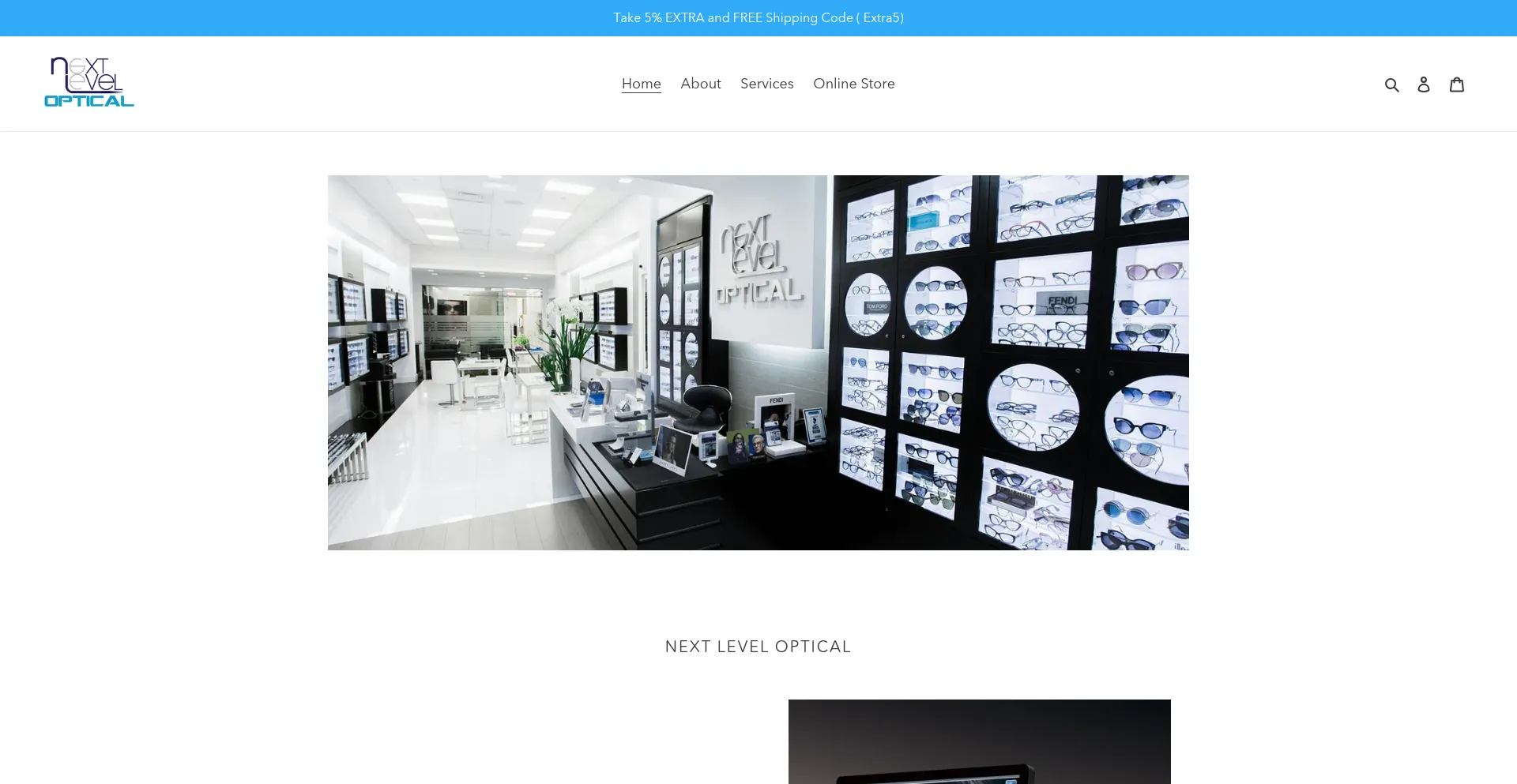 Website screenshot of Nextleveloptical.com