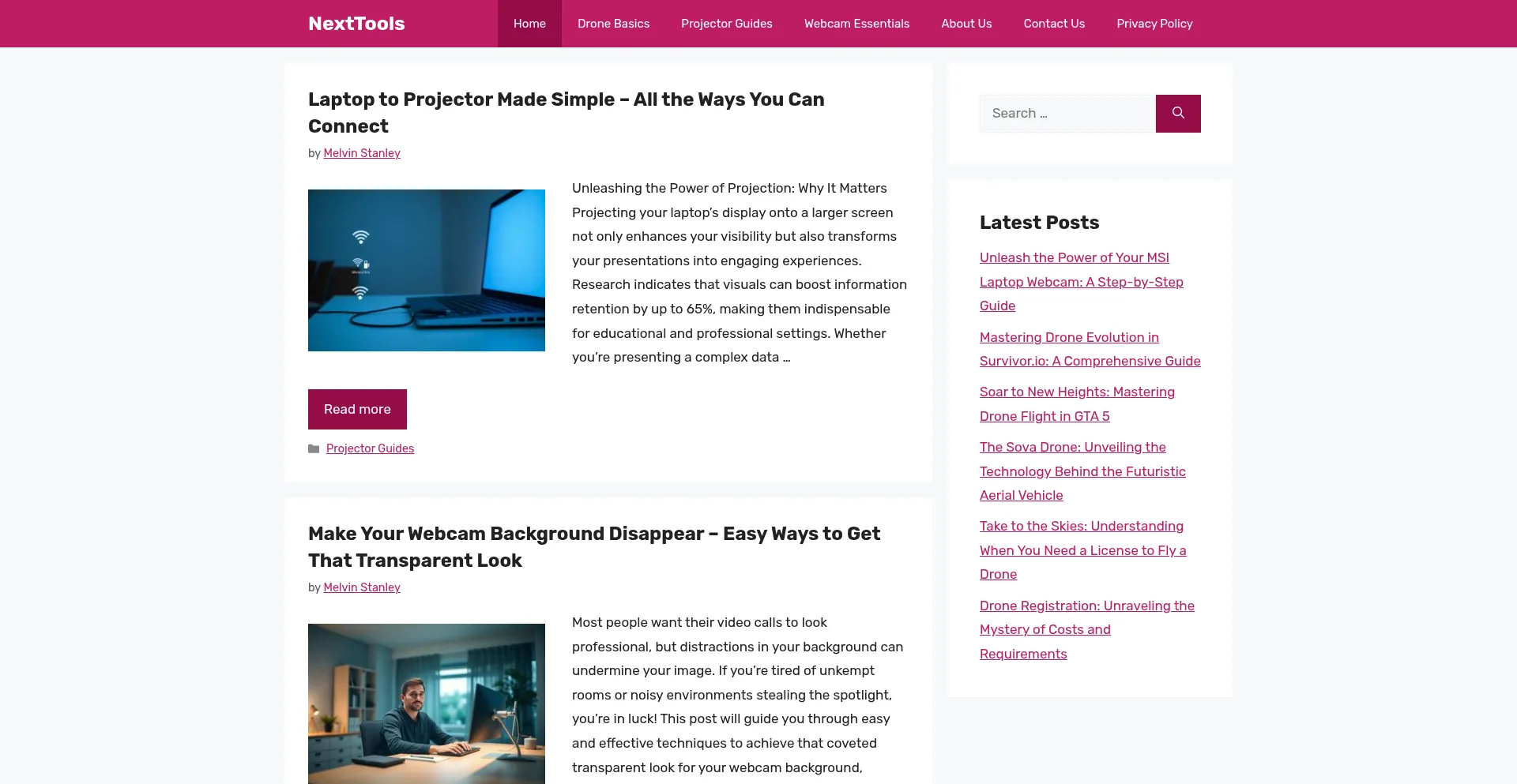Website screenshot of Nexttools.net