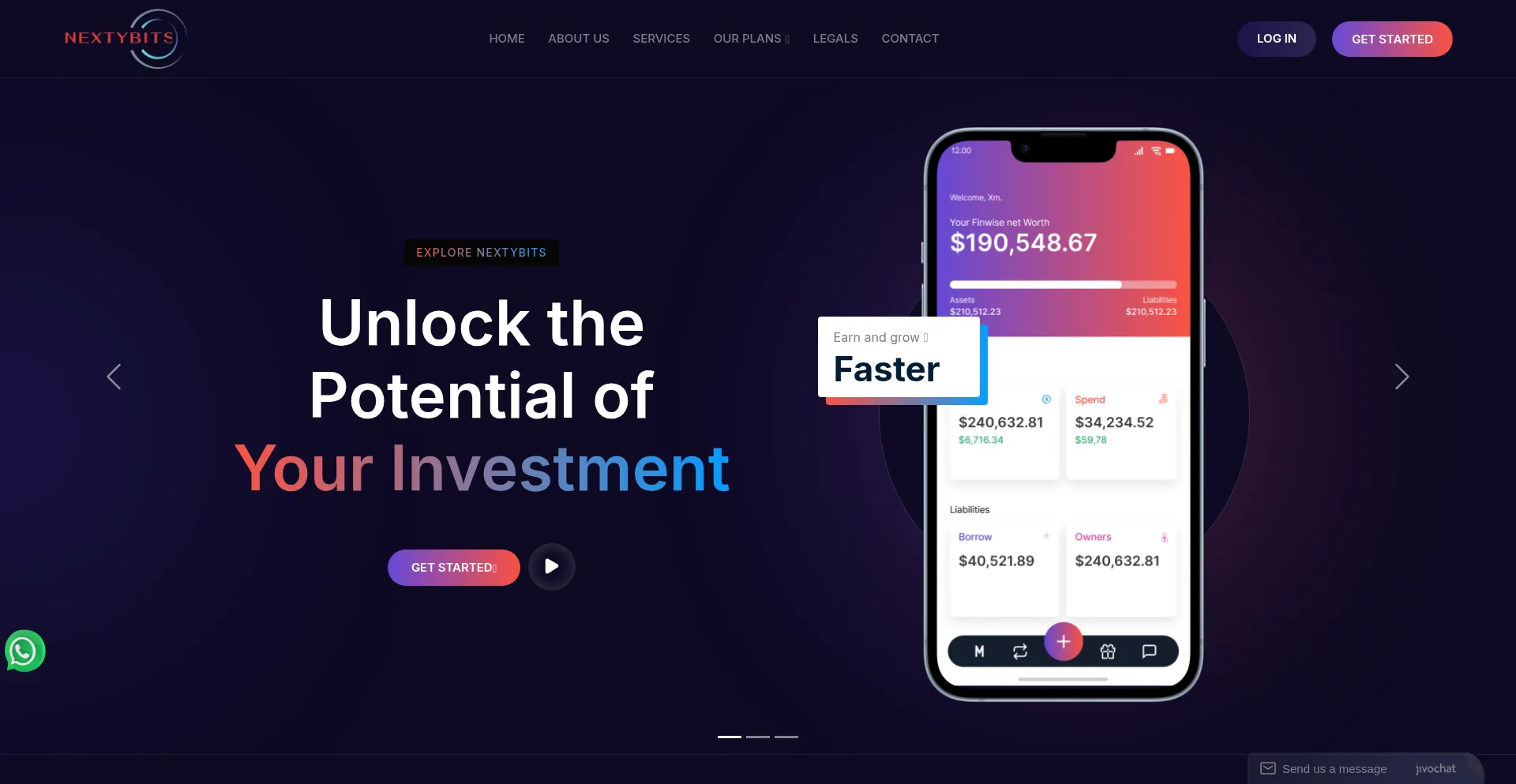 Website screenshot of Nextybits.com
