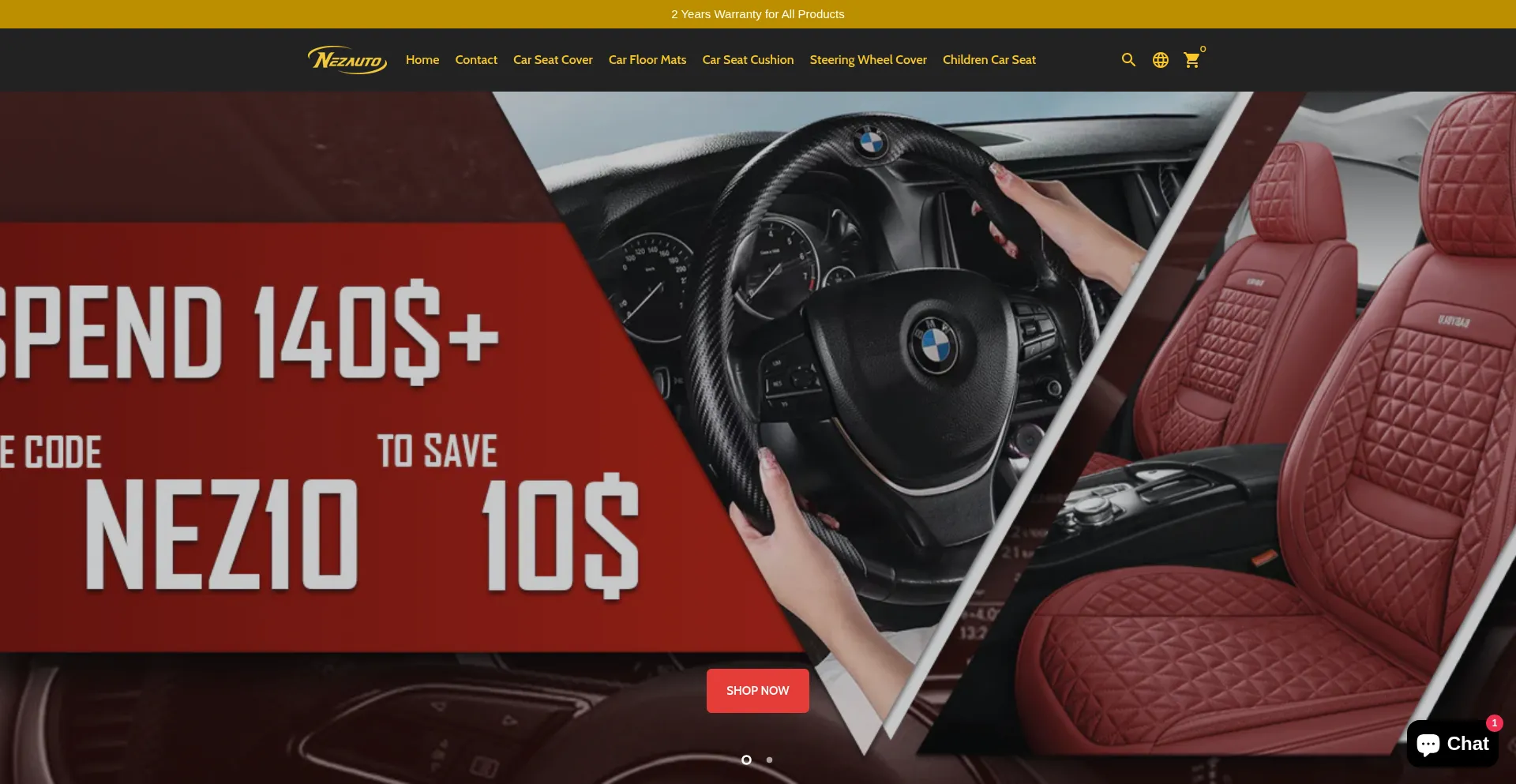 Website screenshot of Nezauto.com