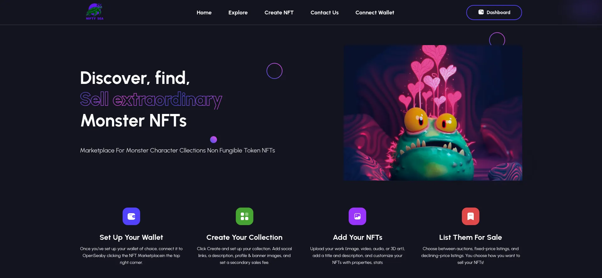 Website screenshot of Niftysea.online