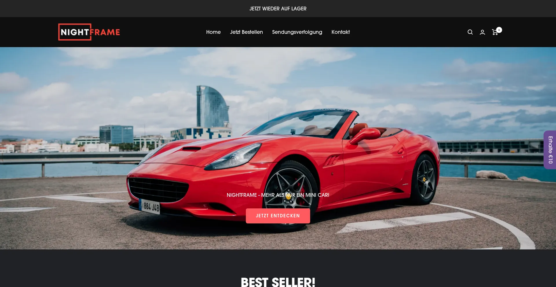 Website screenshot of Nightframe.de