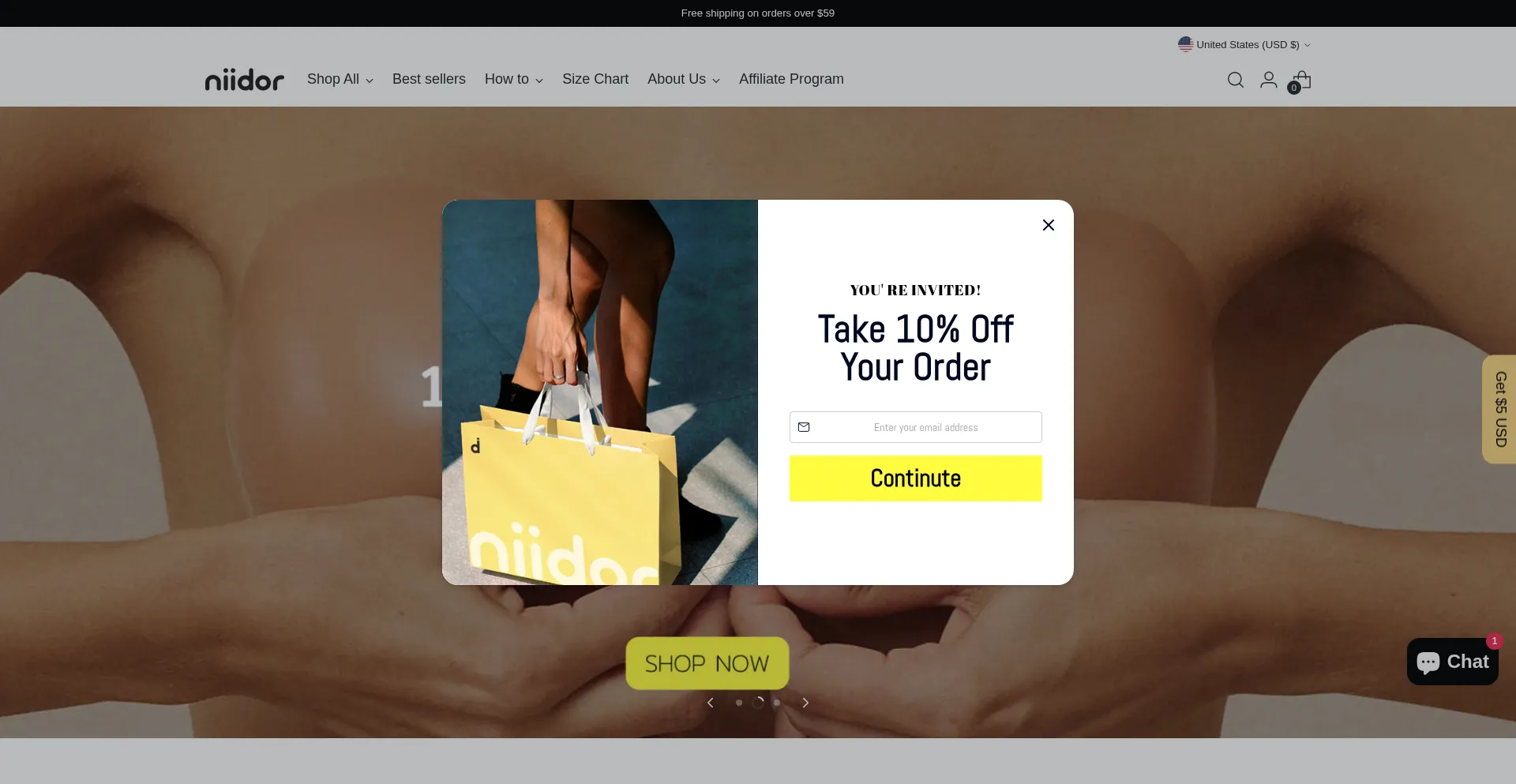 Website screenshot of Niidor.com