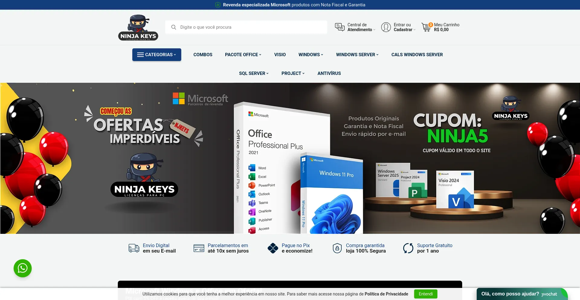 Ninjakeys.com.br Screenshot