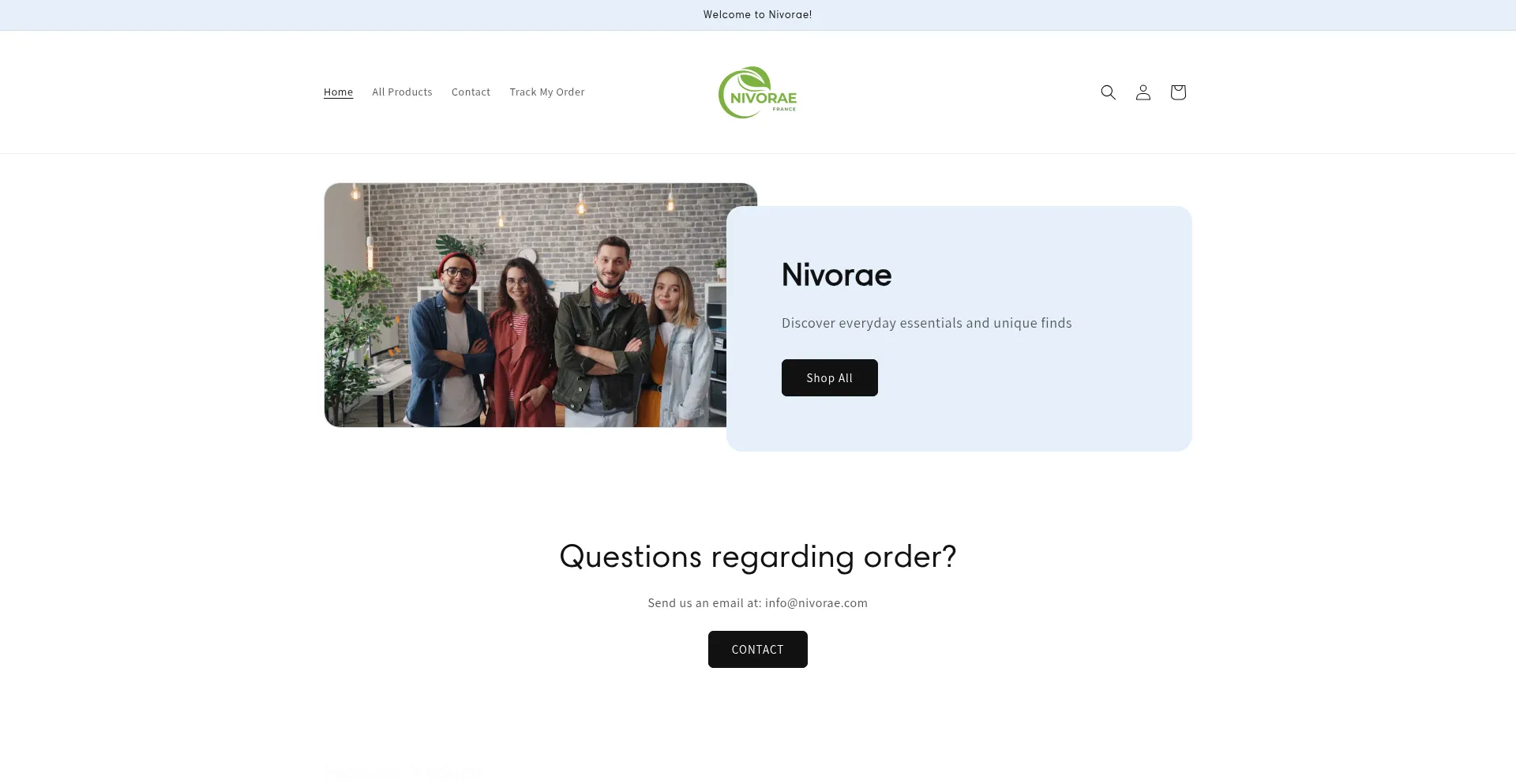 Website screenshot of Nivorae.com