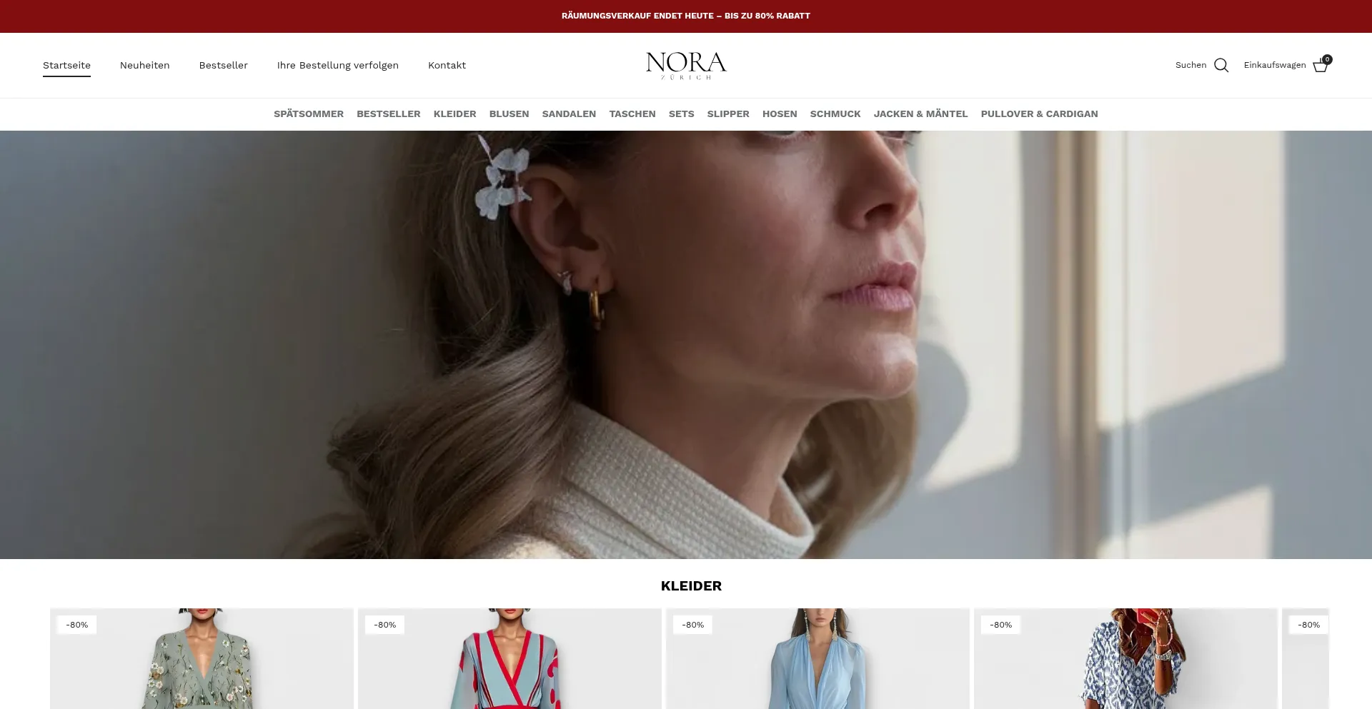 Website screenshot of Norazurich.com