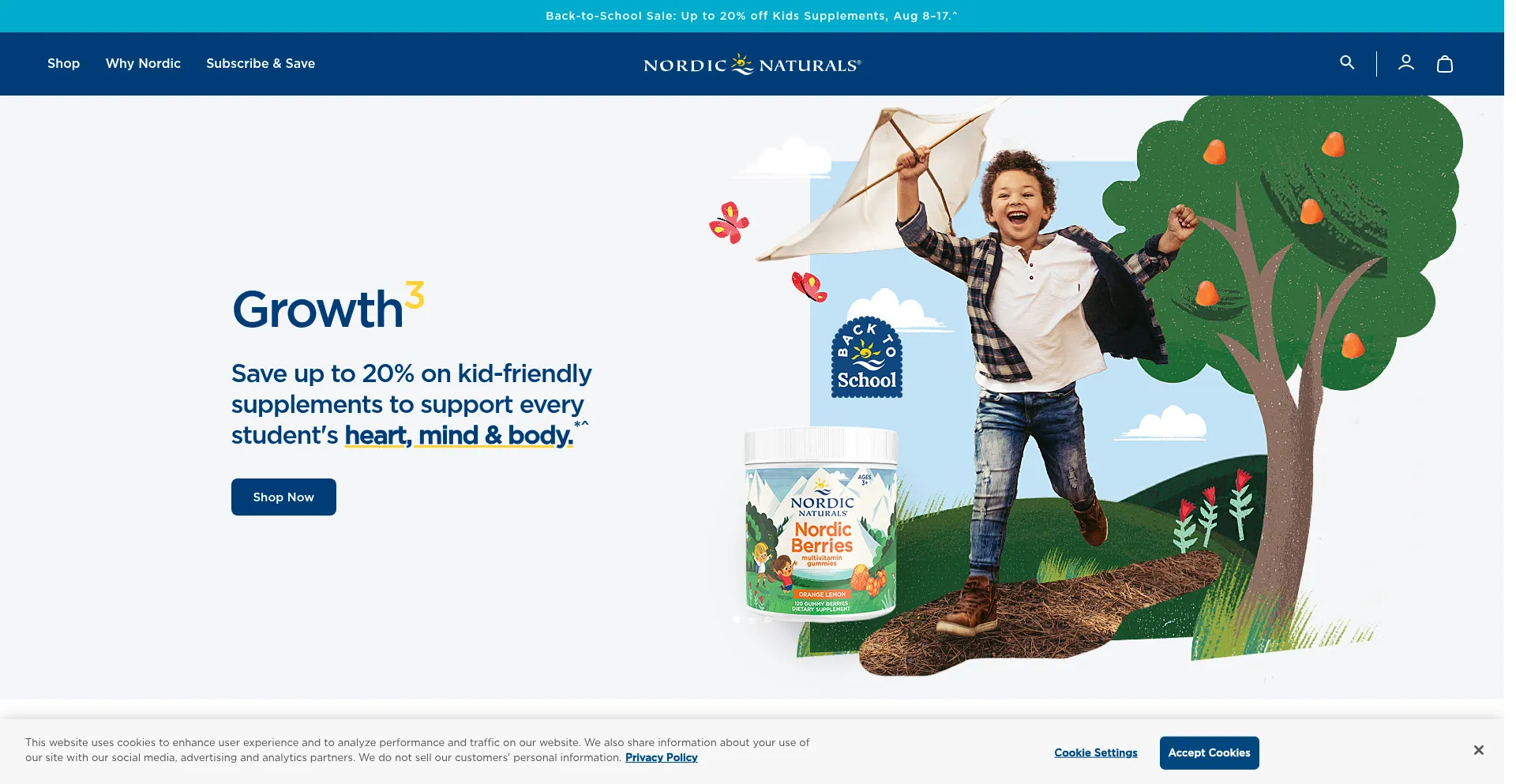 Website screenshot of Nordicnaturals.com