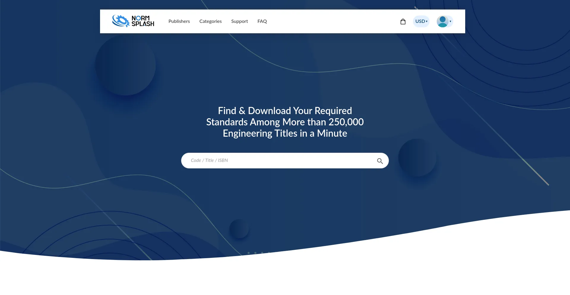 Website screenshot of Normsplash.com