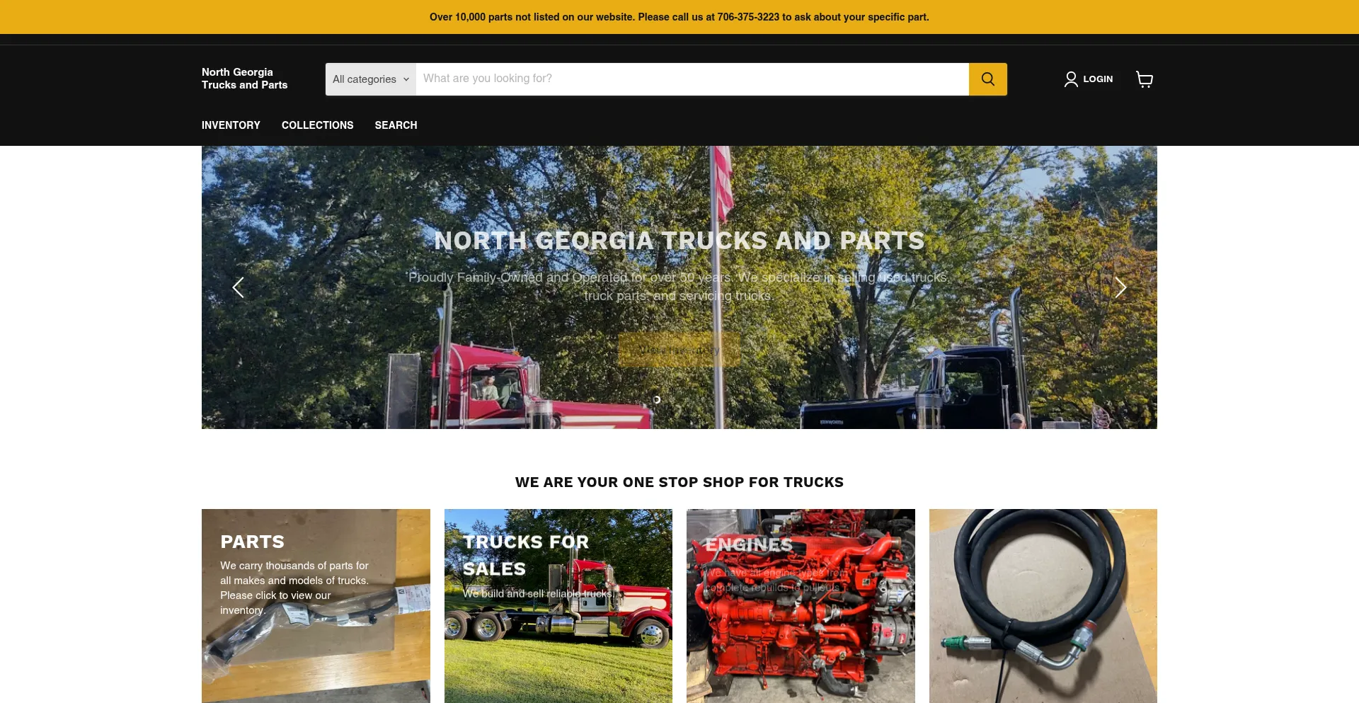 Website screenshot of Northgeorgiatrucksandparts.com